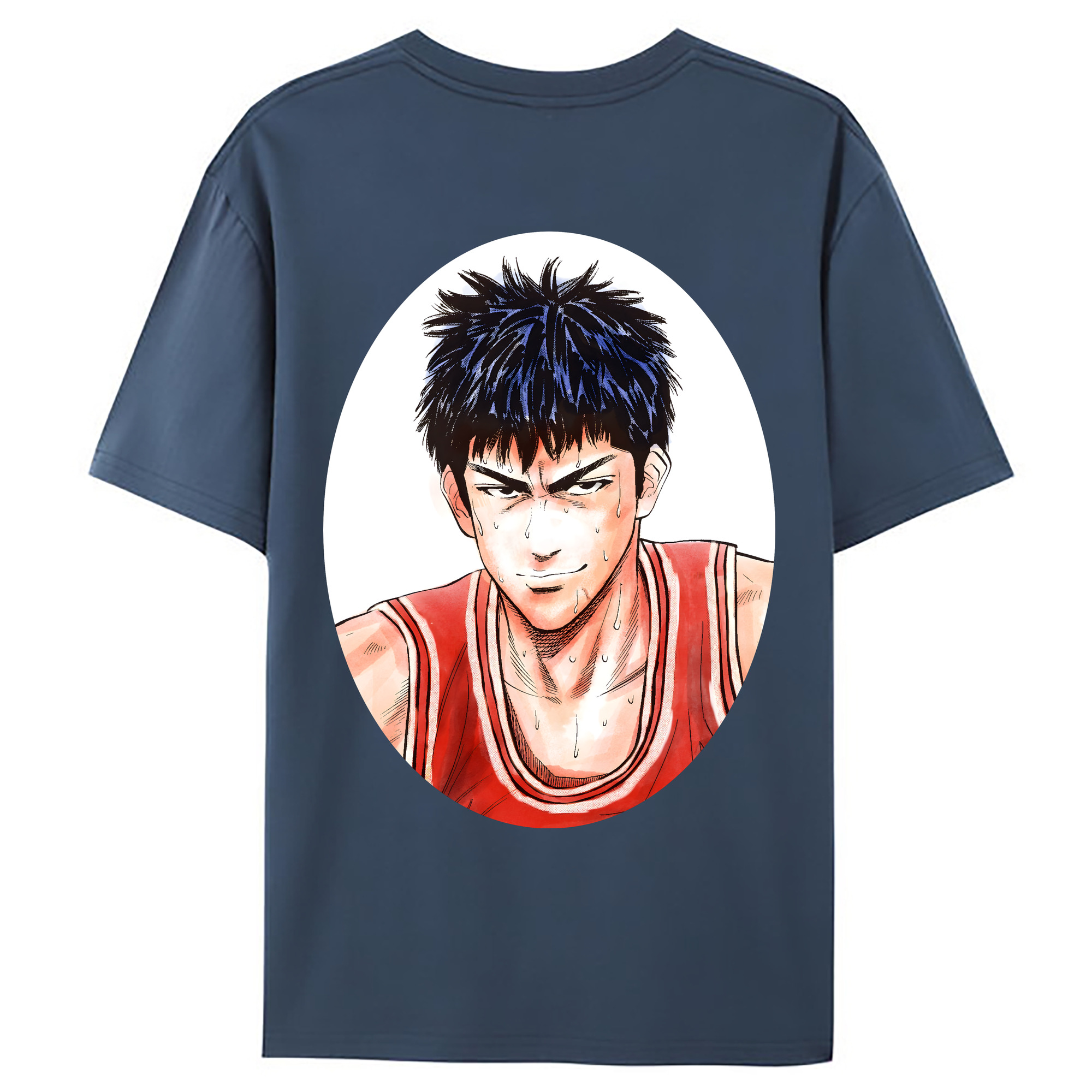 （画像用） SLAM DUNK／スラムダンク 綿100％ メンズ半袖Tシャツ（バックプリント） 通気性