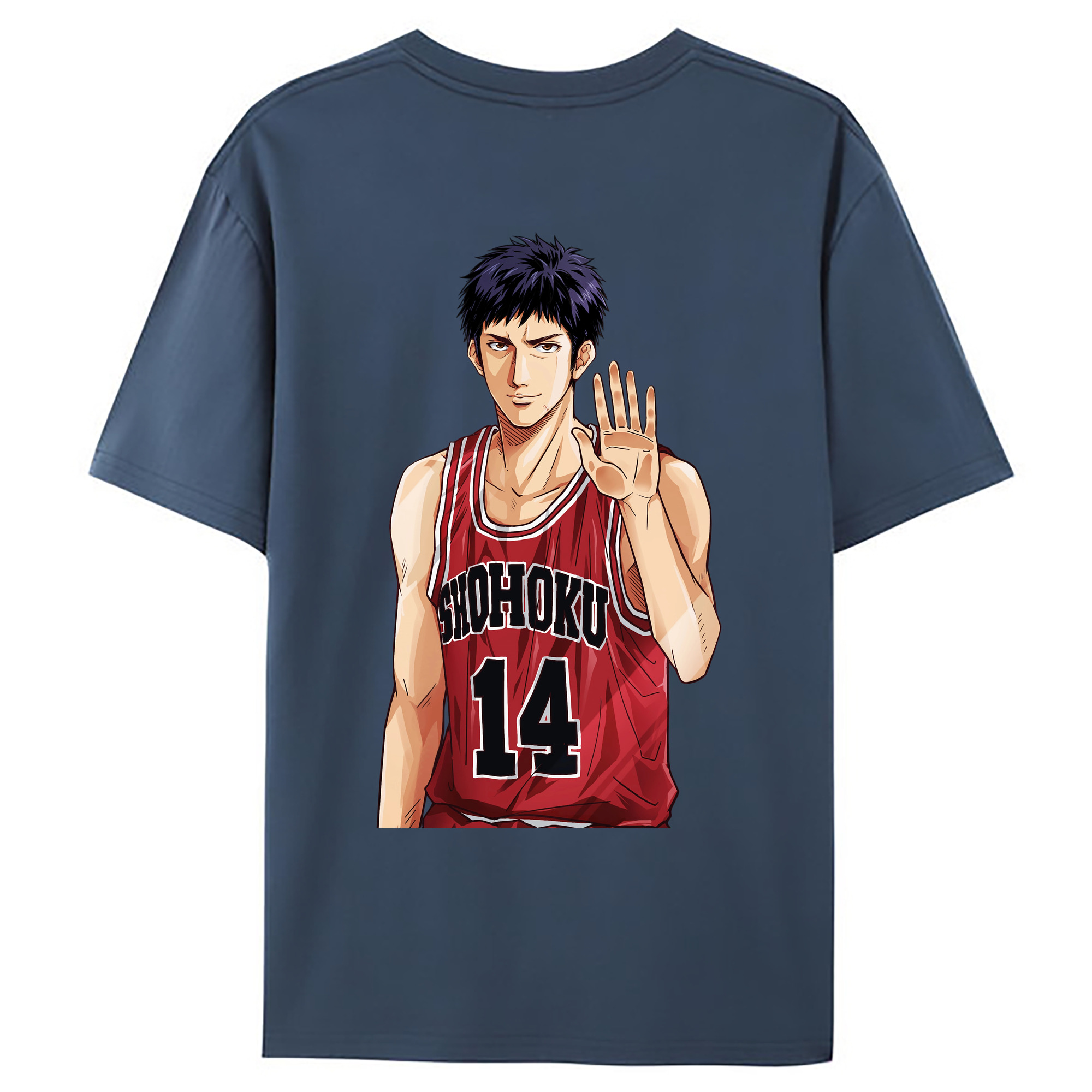 （画像用） SLAM DUNK／スラムダンク 綿100％ メンズ半袖Tシャツ（バックプリント） 通気性