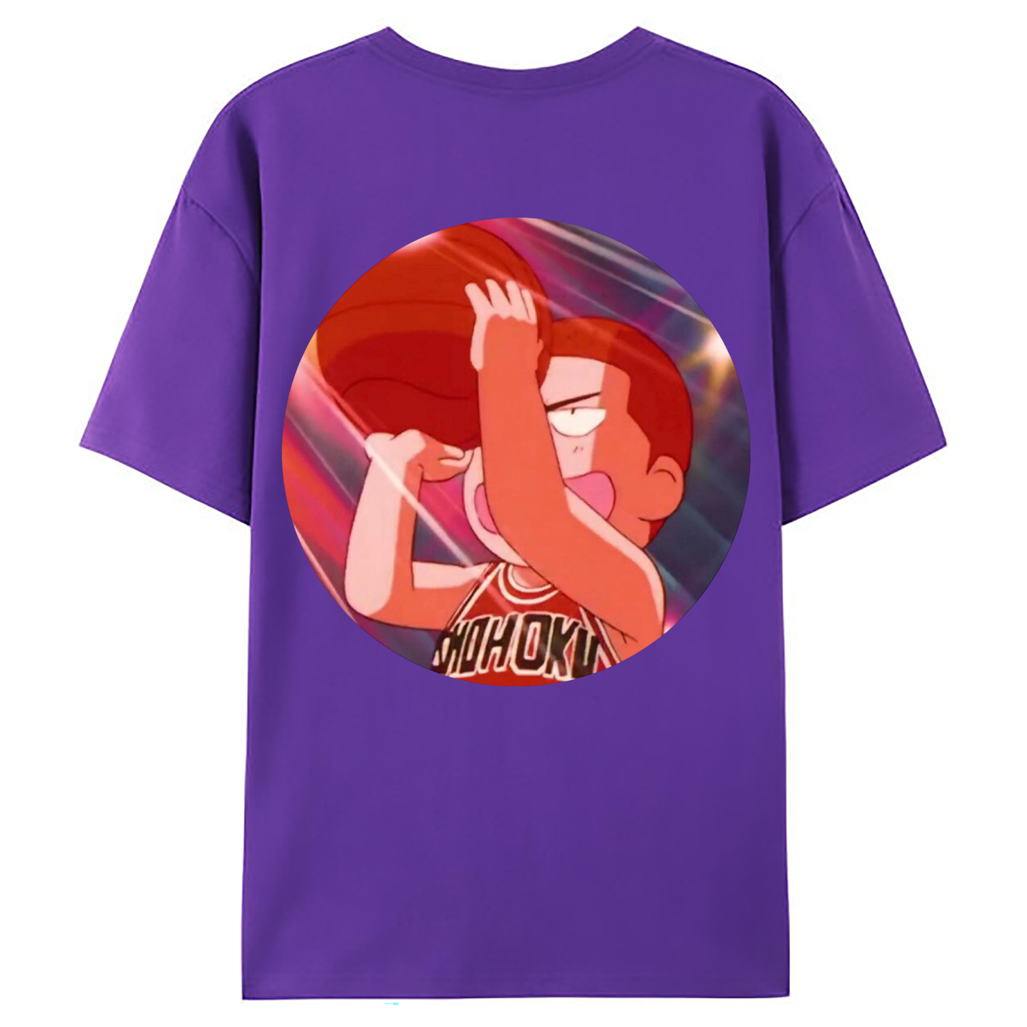 （画像用） SLAM DUNK／スラムダンク 綿100％ メンズ半袖Tシャツ（バックプリント） 通気性