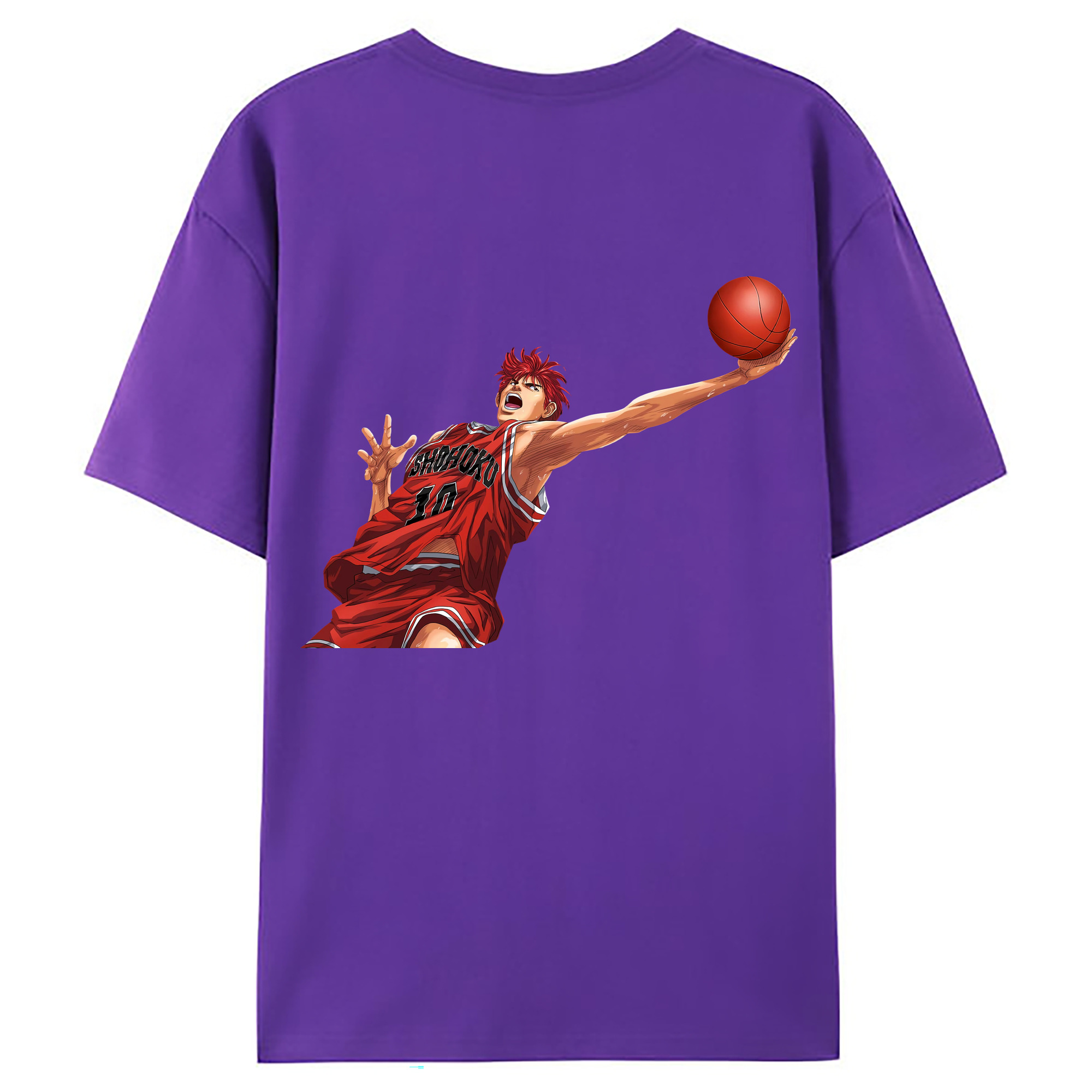 （画像用） SLAM DUNK／スラムダンク 綿100％ メンズ半袖Tシャツ（バックプリント） 通気性