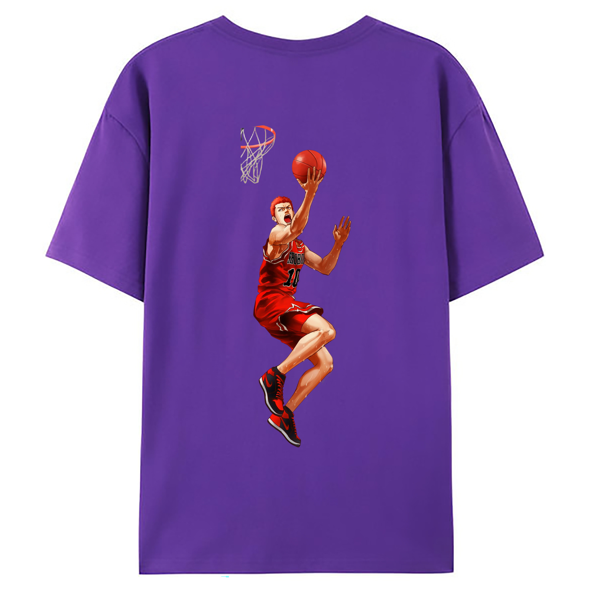 （画像用） SLAM DUNK／スラムダンク 綿100％ メンズ半袖Tシャツ（バックプリント） 通気性