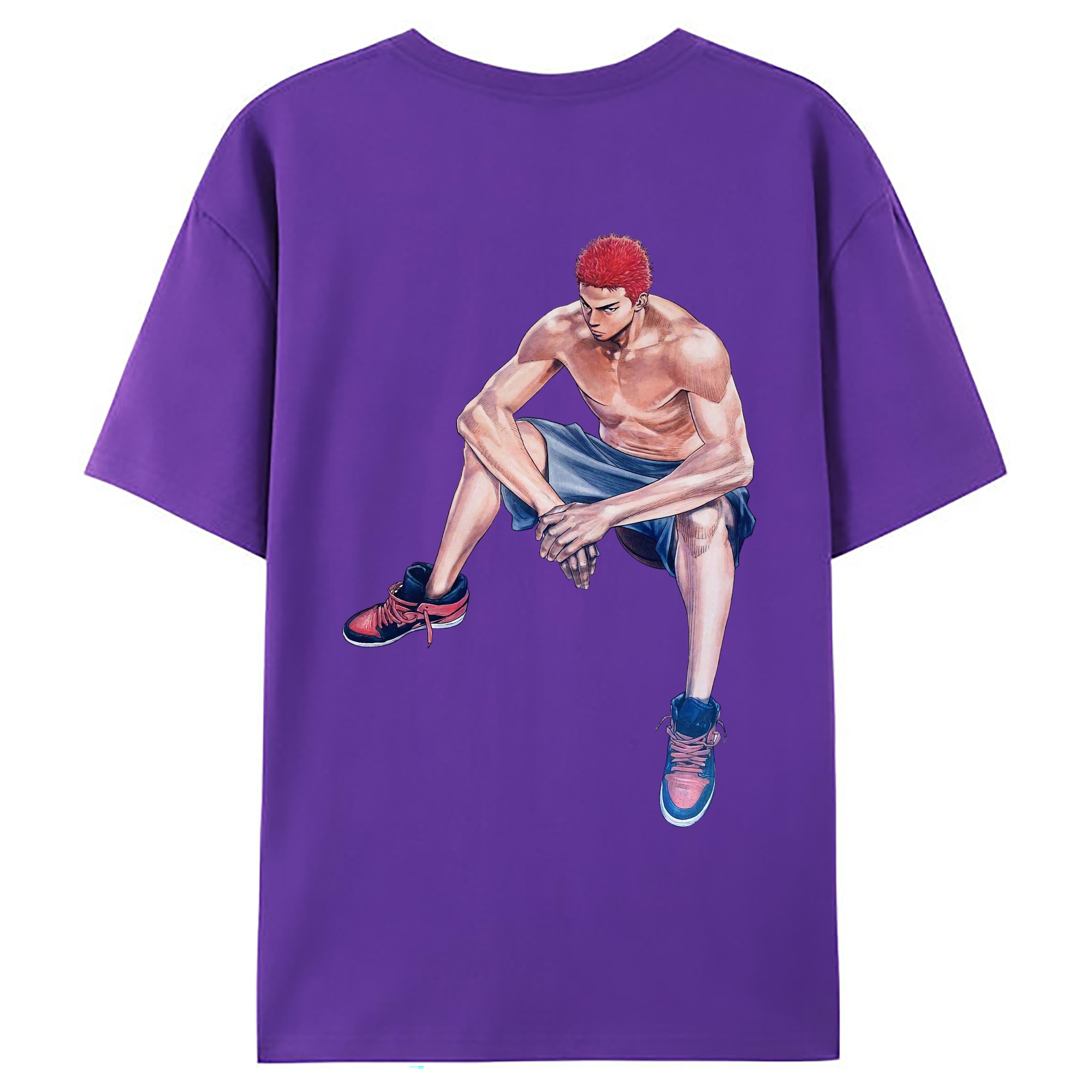 （画像用） SLAM DUNK／スラムダンク 綿100％ メンズ半袖Tシャツ（バックプリント） 通気性