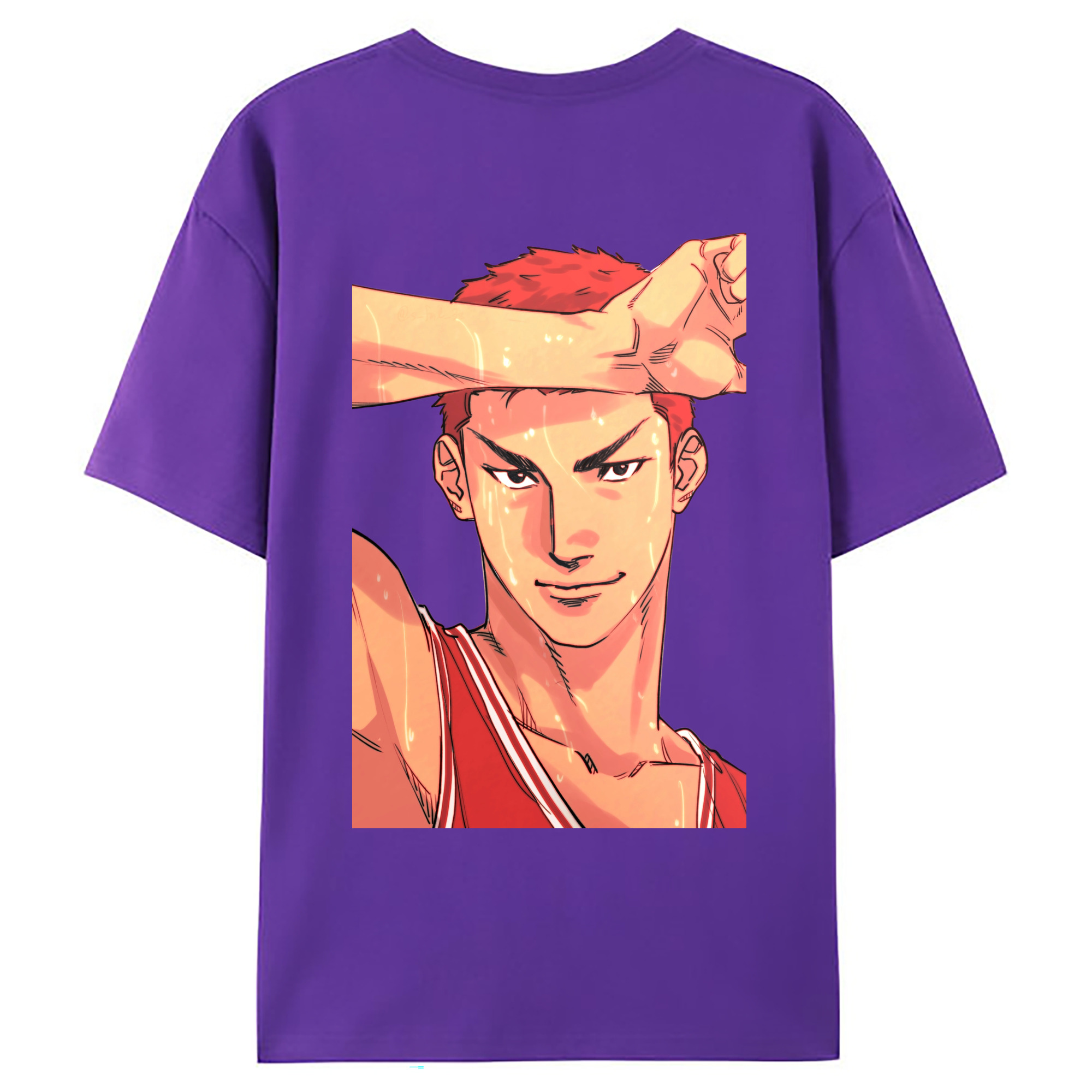 （画像用） SLAM DUNK／スラムダンク 綿100％ メンズ半袖Tシャツ（バックプリント） 通気性