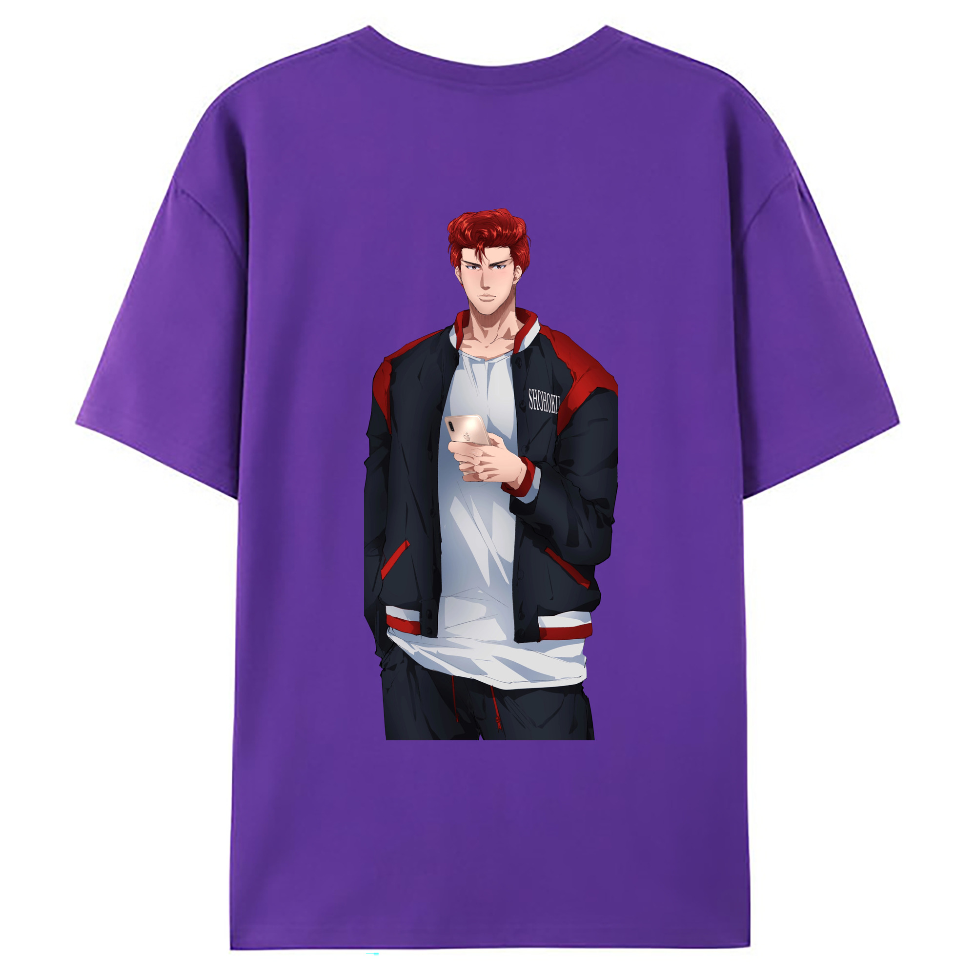 （画像用） SLAM DUNK／スラムダンク 綿100％ メンズ半袖Tシャツ（バックプリント） 通気性