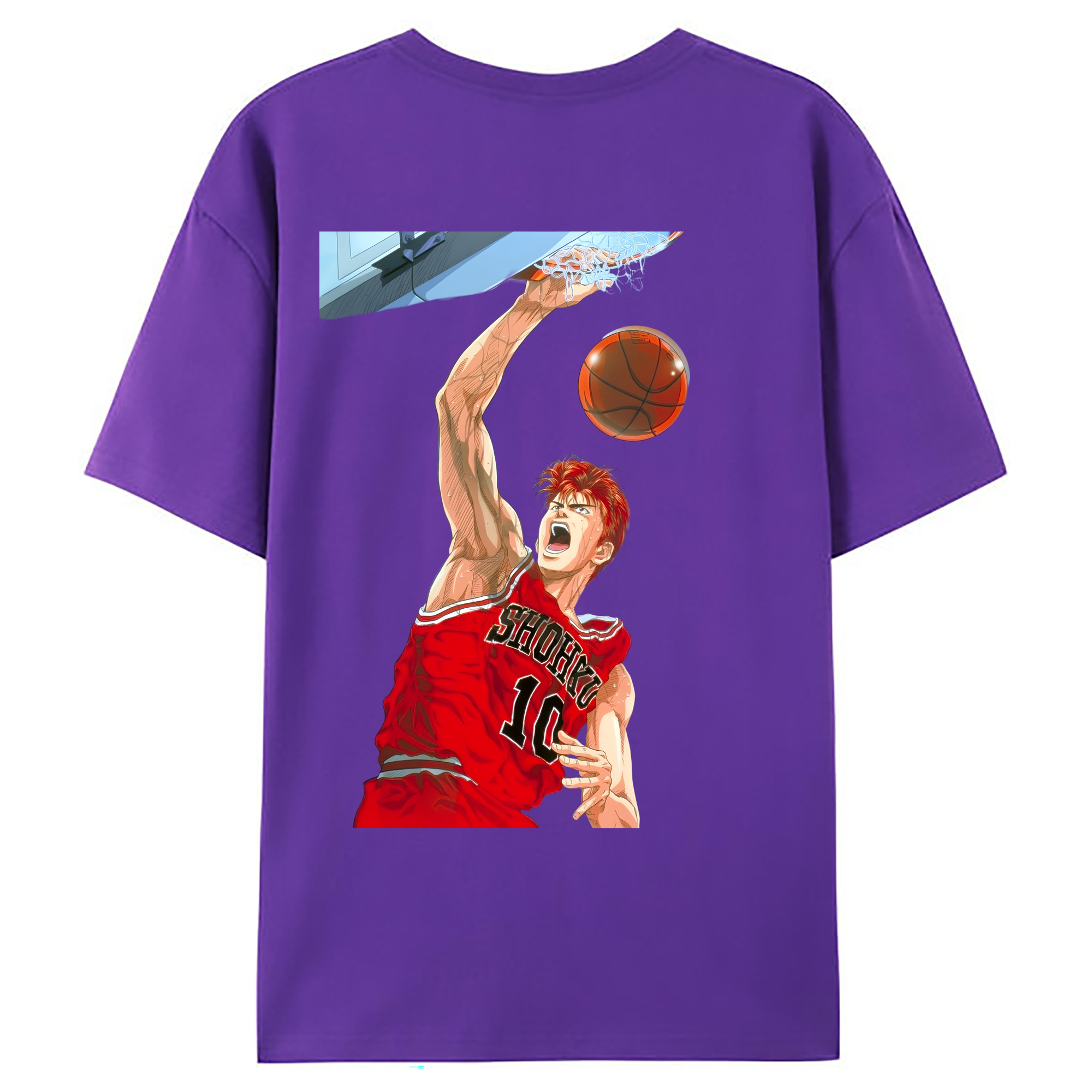 （画像用） SLAM DUNK／スラムダンク 綿100％ メンズ半袖Tシャツ（バックプリント） 通気性