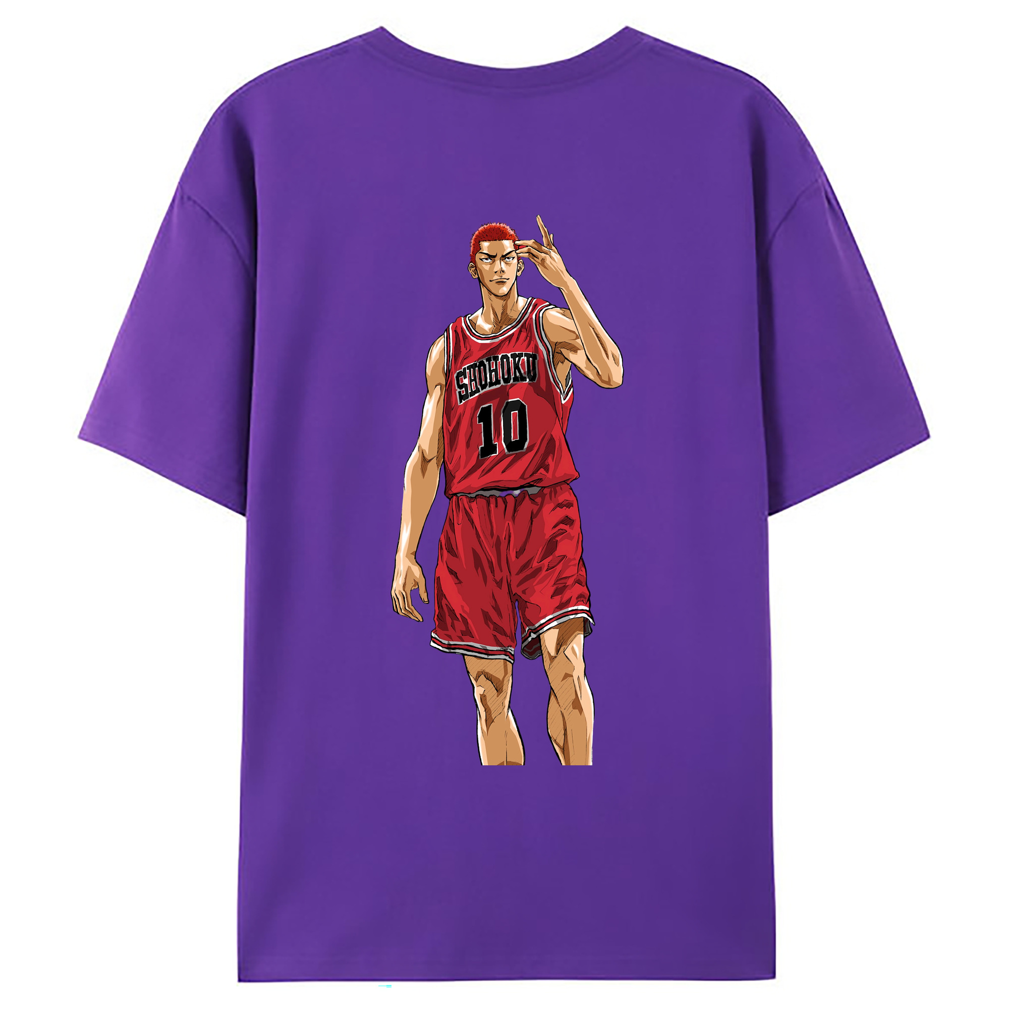 （画像用） SLAM DUNK／スラムダンク 綿100％ メンズ半袖Tシャツ（バックプリント） 通気性
