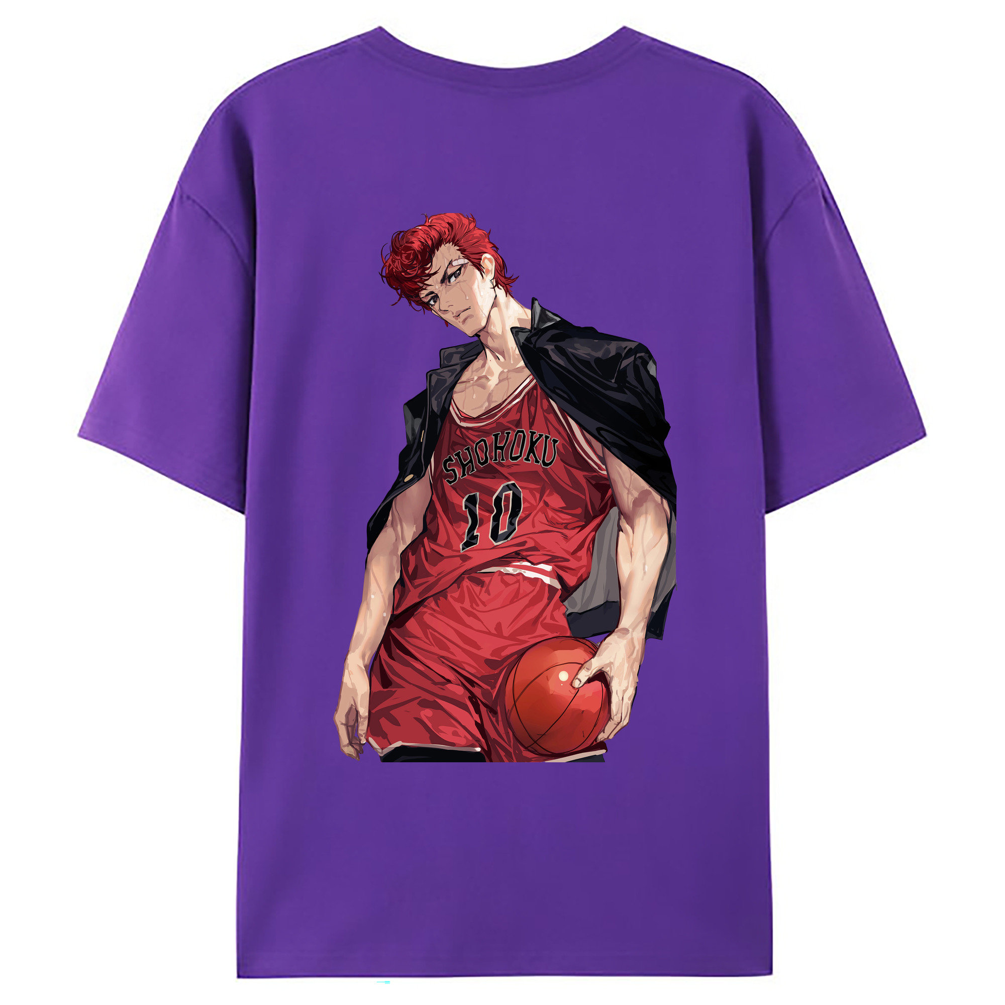 （画像用） SLAM DUNK／スラムダンク 綿100％ メンズ半袖Tシャツ（バックプリント） 通気性