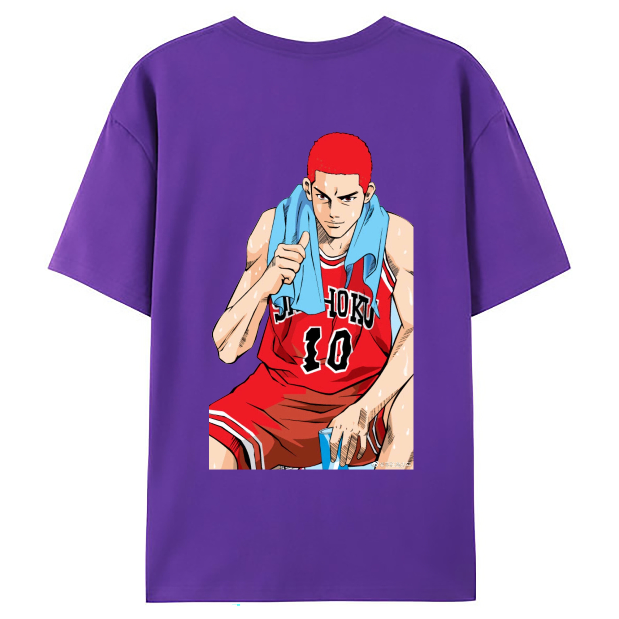 （画像用） SLAM DUNK／スラムダンク 綿100％ メンズ半袖Tシャツ（バックプリント） 通気性