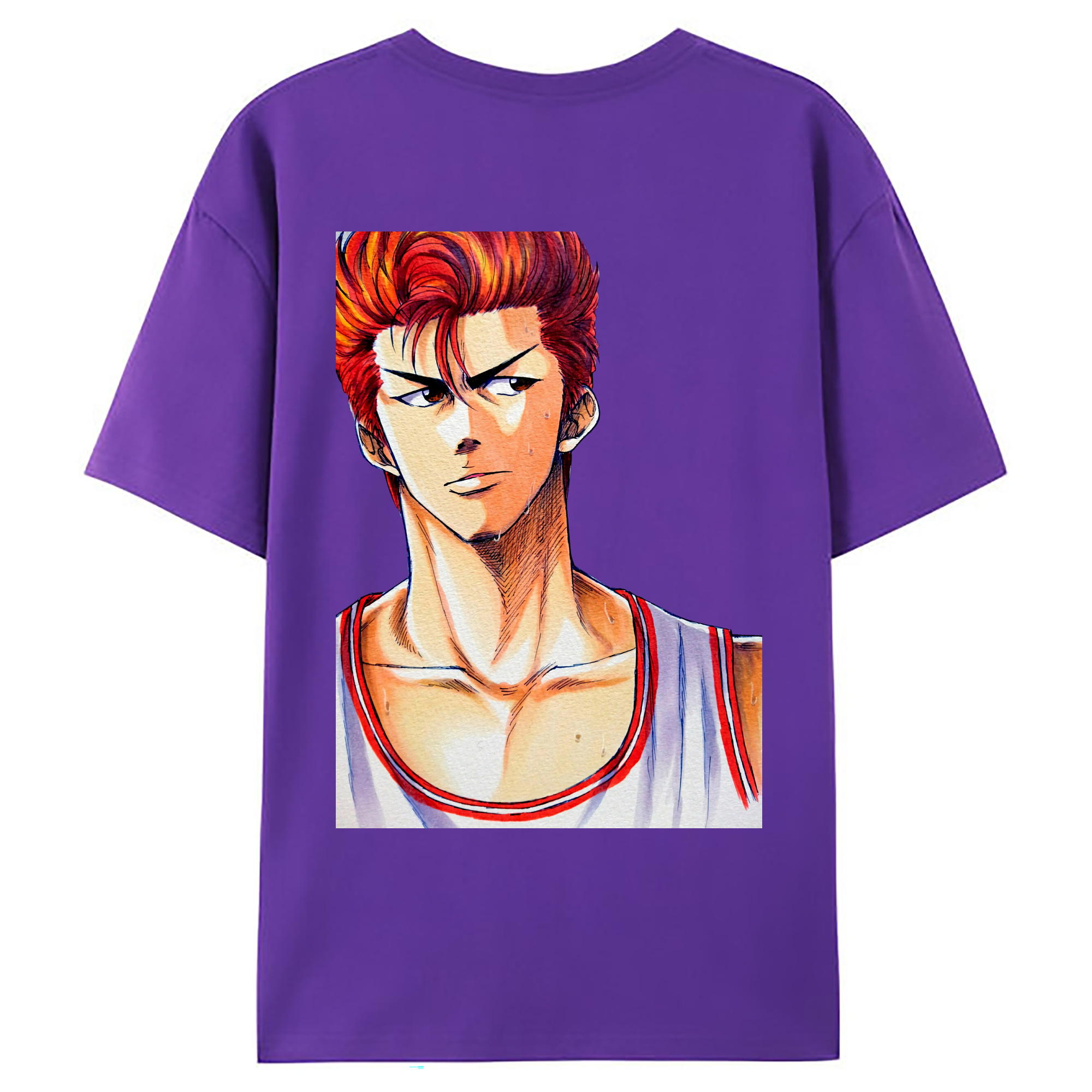 （画像用） SLAM DUNK／スラムダンク 綿100％ メンズ半袖Tシャツ（バックプリント） 通気性