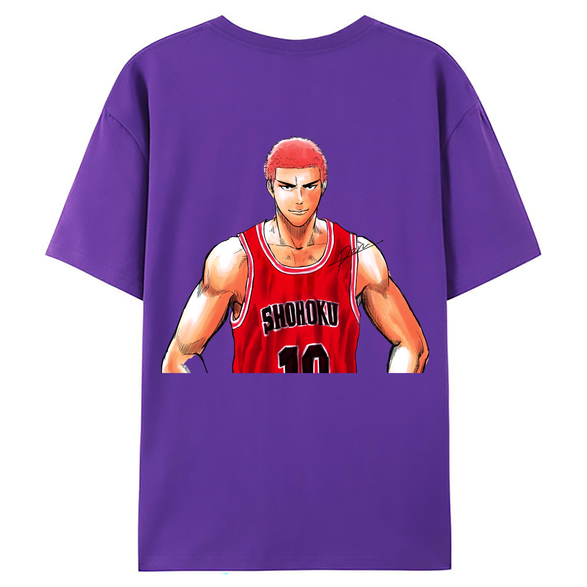 （画像用） SLAM DUNK／スラムダンク 綿100％ メンズ半袖Tシャツ（バックプリント） 通気性