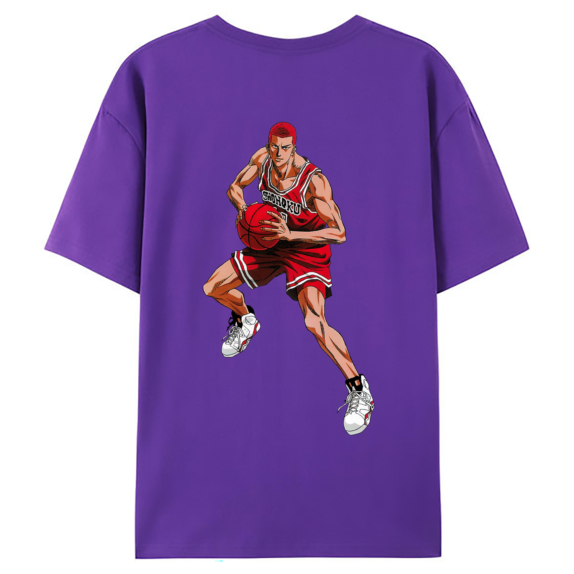 （画像用） SLAM DUNK／スラムダンク 綿100％ メンズ半袖Tシャツ（バックプリント） 通気性