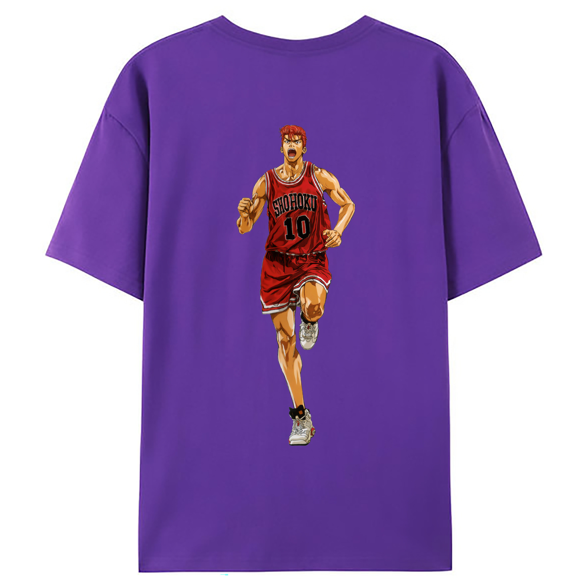 （画像用） SLAM DUNK／スラムダンク 綿100％ メンズ半袖Tシャツ（バックプリント） 通気性