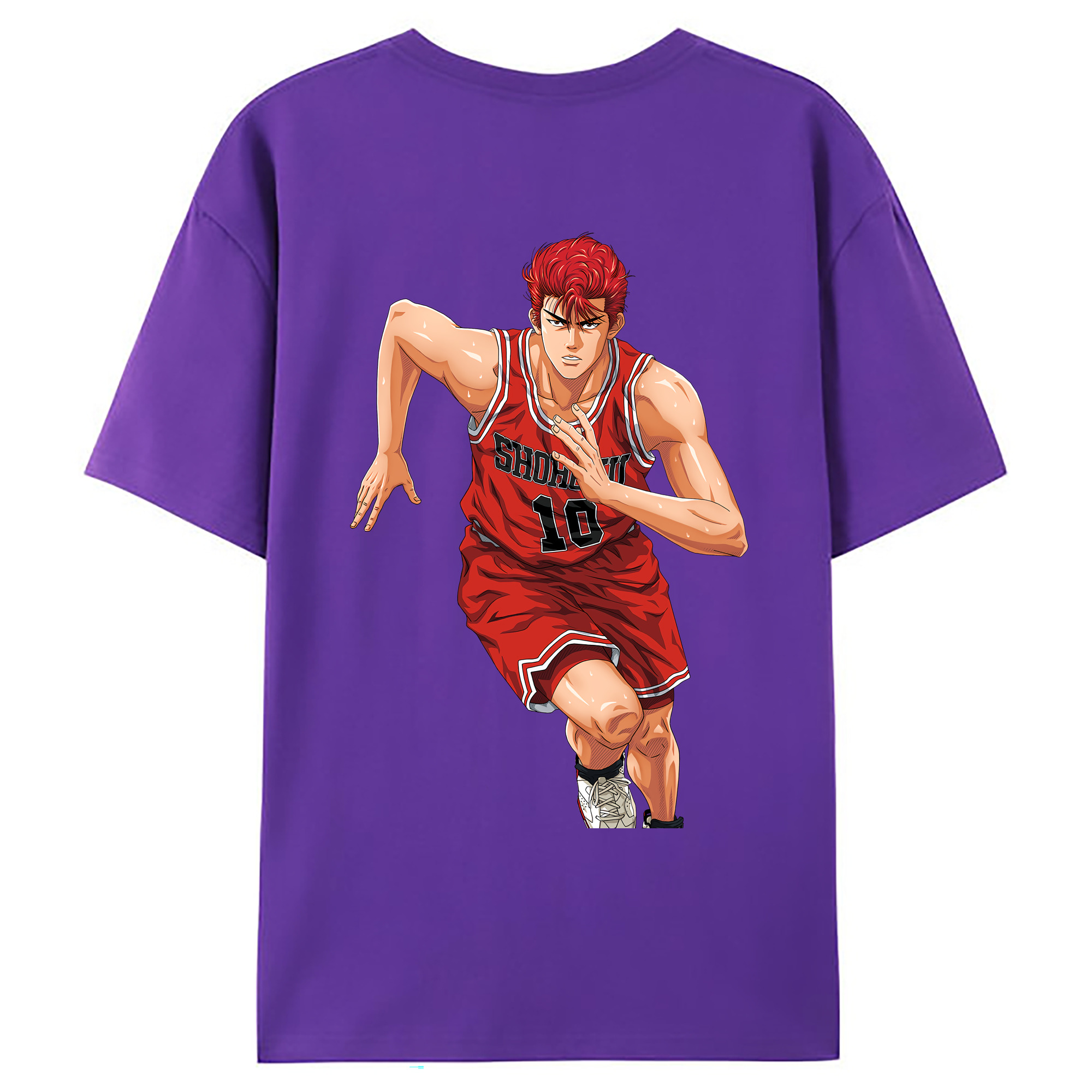 （画像用） SLAM DUNK／スラムダンク 綿100％ メンズ半袖Tシャツ（バックプリント） 通気性
