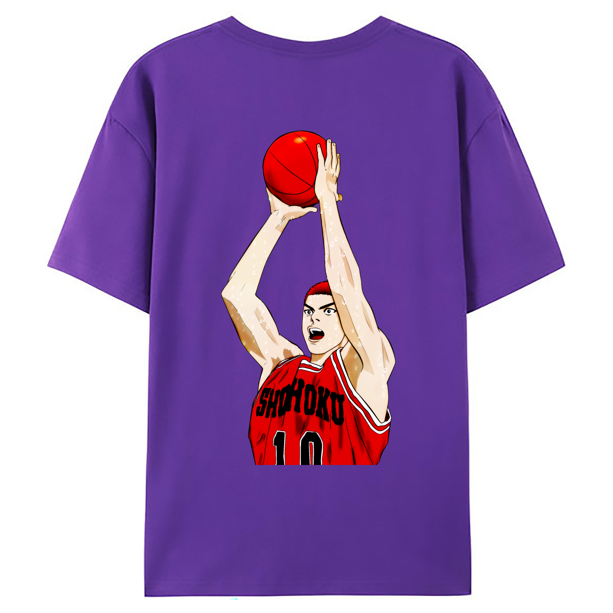 （画像用） SLAM DUNK／スラムダンク 綿100％ メンズ半袖Tシャツ（バックプリント） 通気性