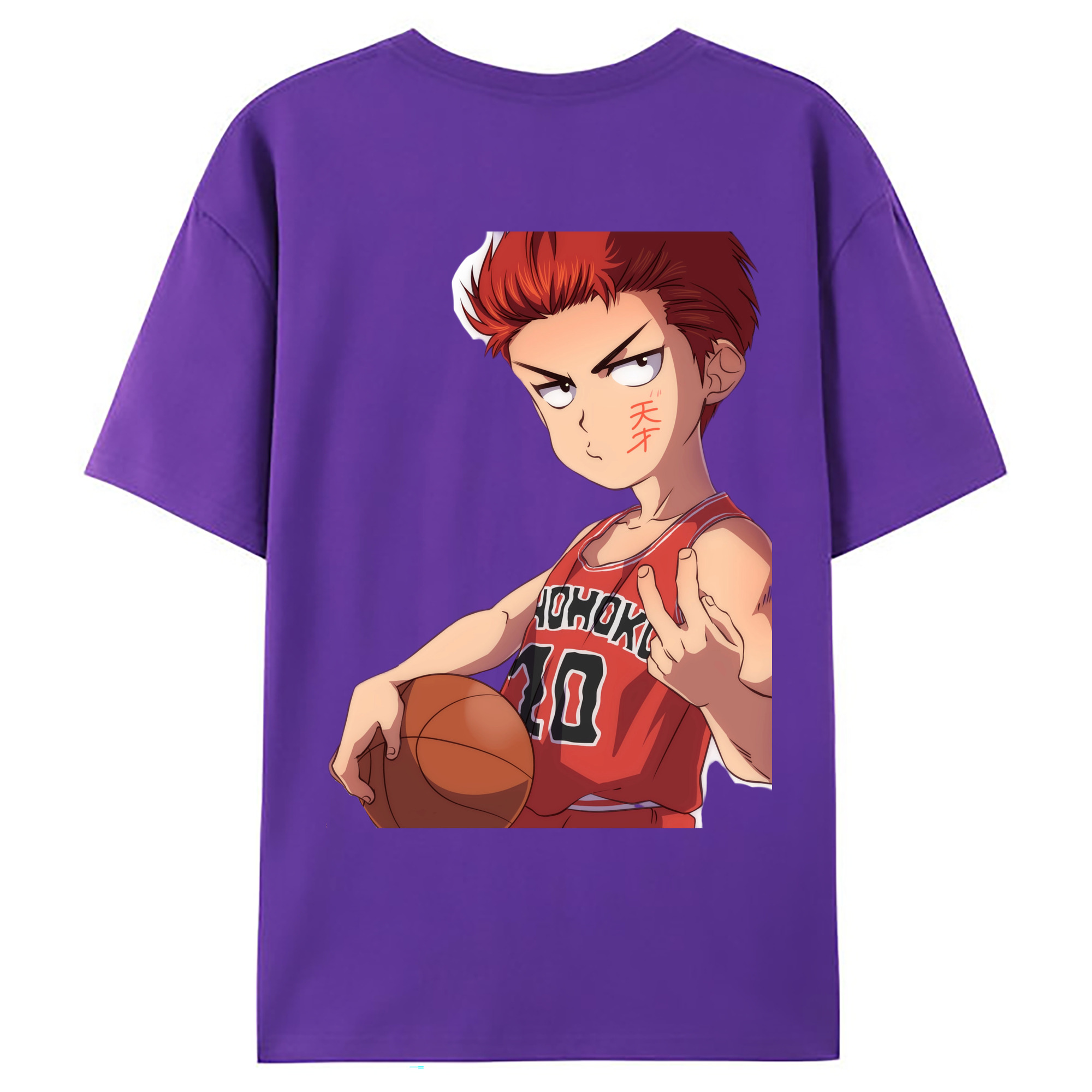 （画像用） SLAM DUNK／スラムダンク 綿100％ メンズ半袖Tシャツ（バックプリント） 通気性