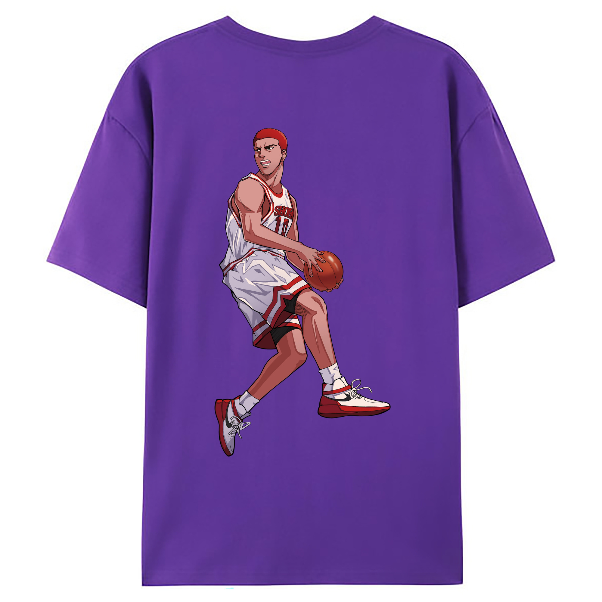 （画像用） SLAM DUNK／スラムダンク 綿100％ メンズ半袖Tシャツ（バックプリント） 通気性
