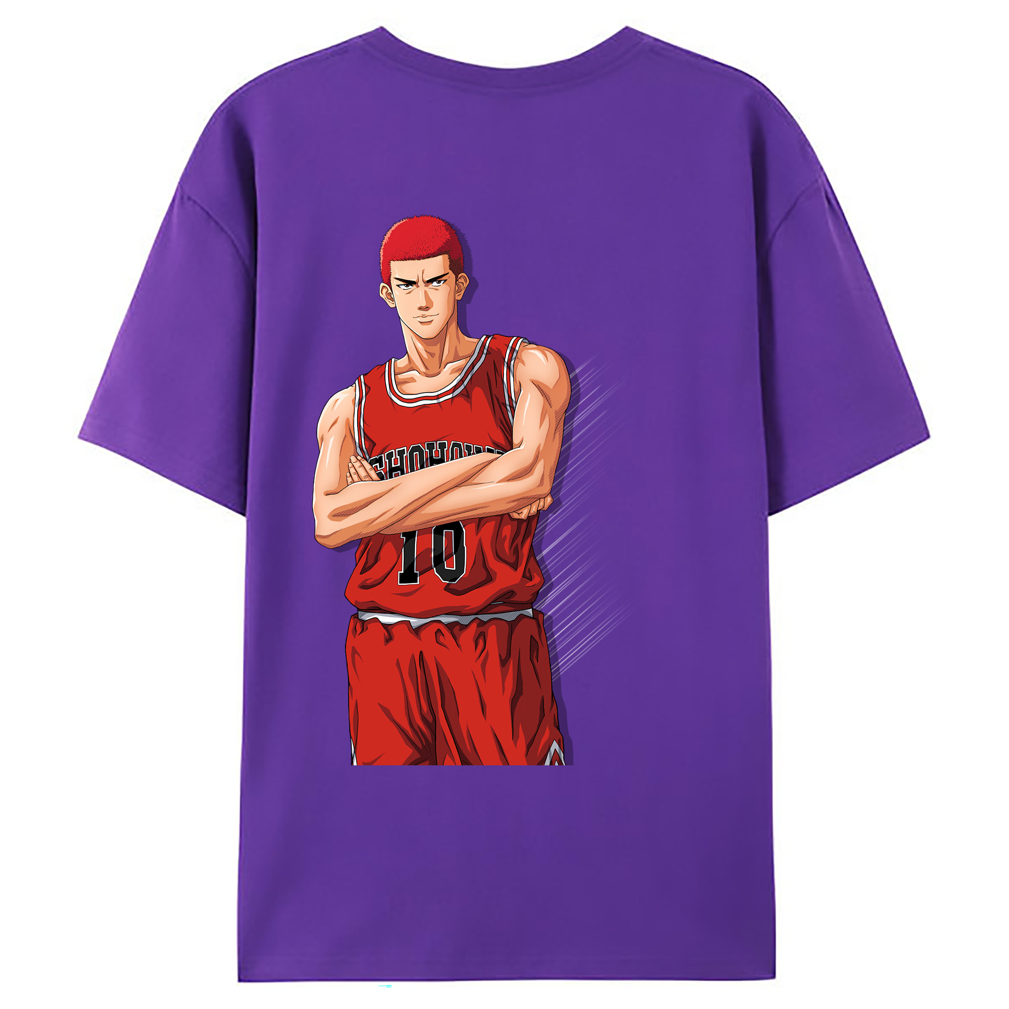 （画像用） SLAM DUNK／スラムダンク 綿100％ メンズ半袖Tシャツ（バックプリント） 通気性