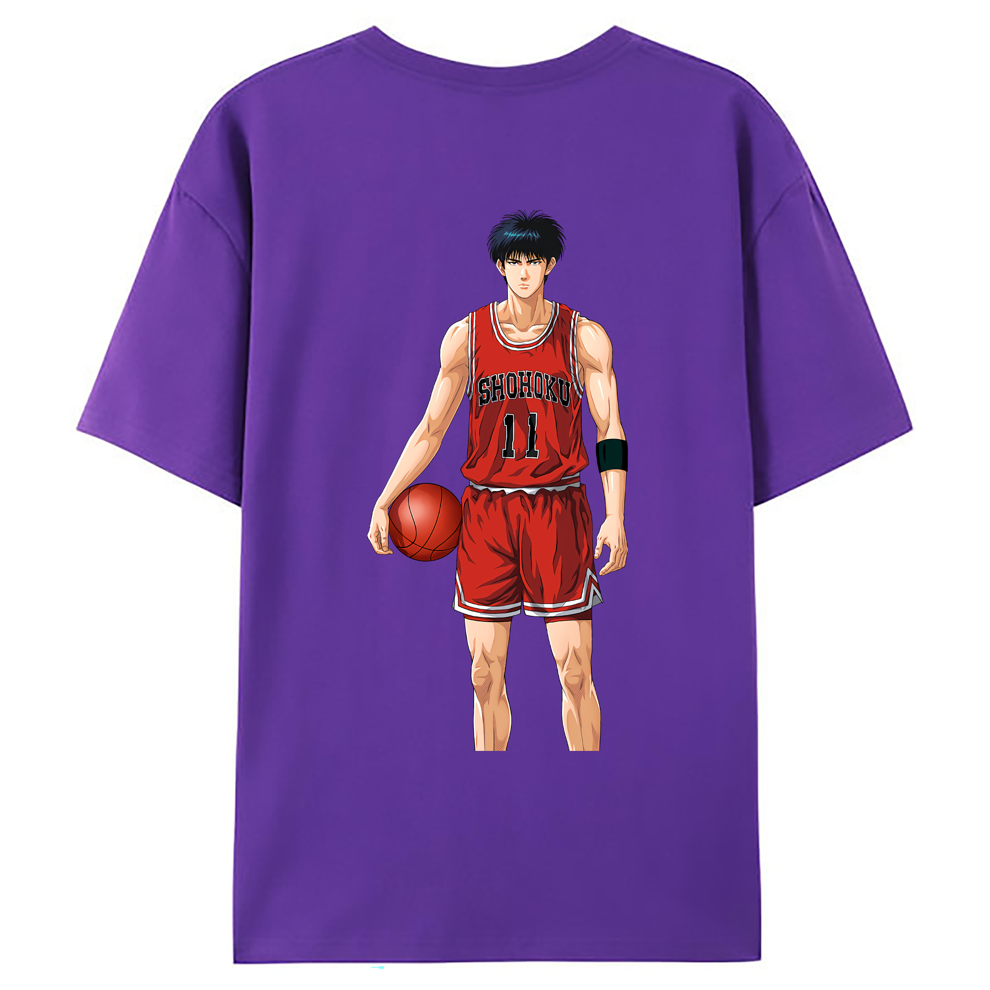 （画像用） SLAM DUNK／スラムダンク 綿100％ メンズ半袖Tシャツ（バックプリント） 通気性