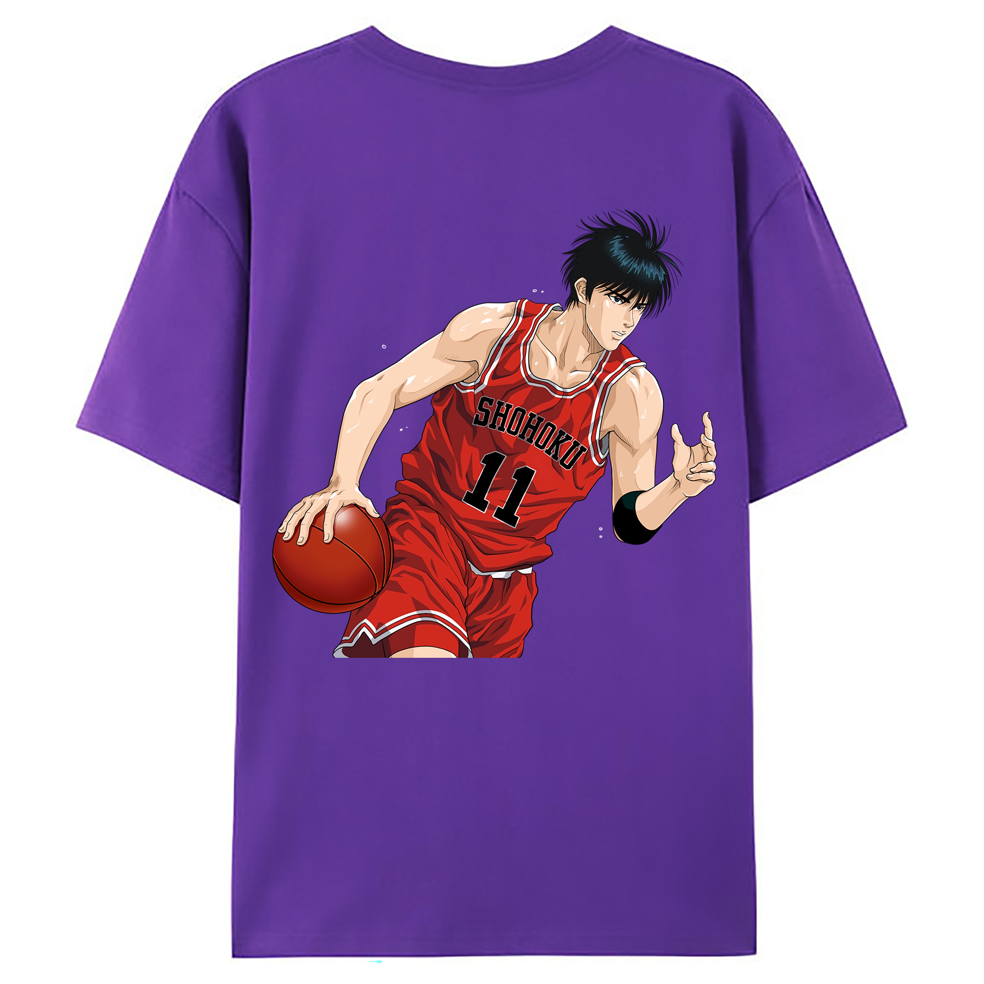 （画像用） SLAM DUNK／スラムダンク 綿100％ メンズ半袖Tシャツ（バックプリント） 通気性