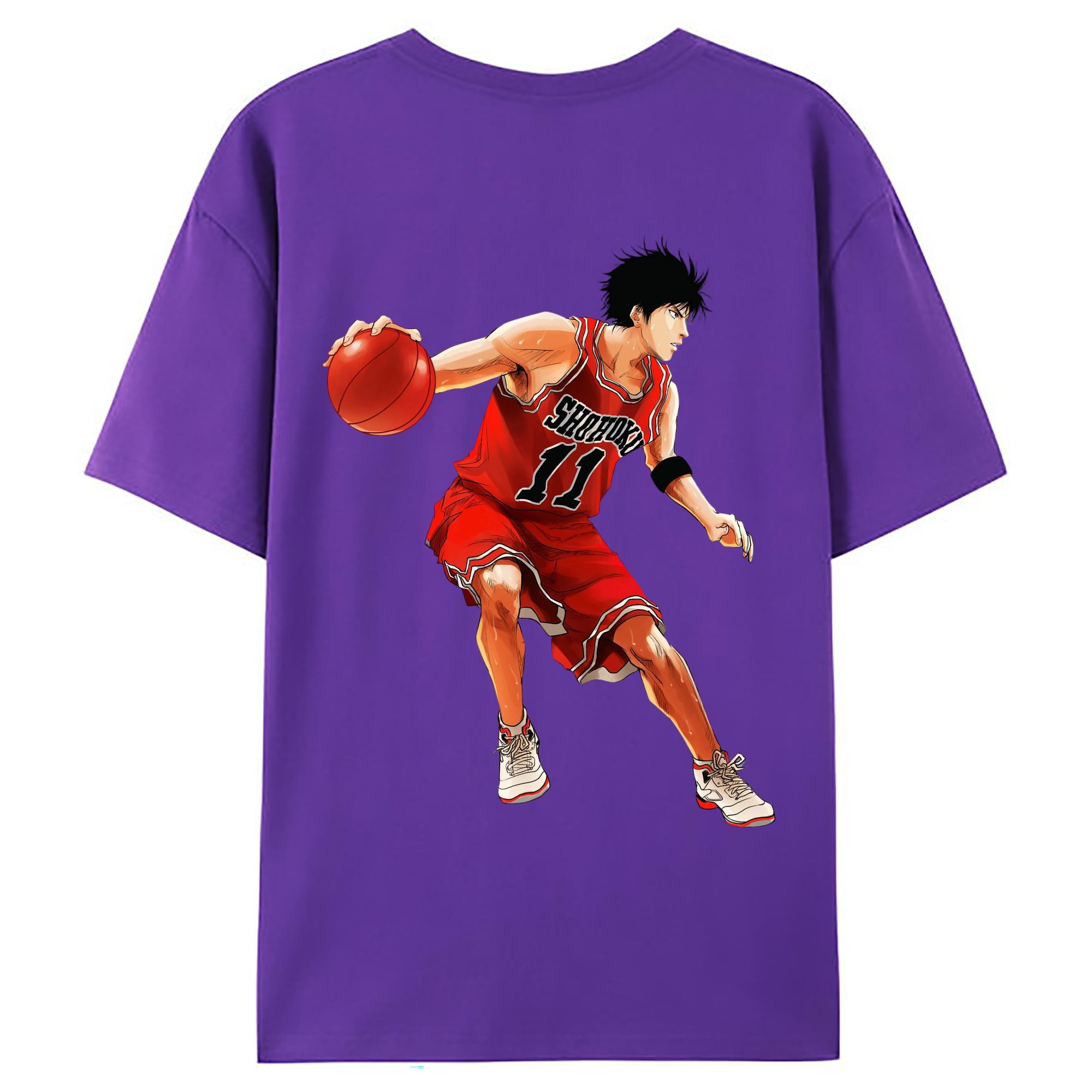 （画像用） SLAM DUNK／スラムダンク 綿100％ メンズ半袖Tシャツ（バックプリント） 通気性