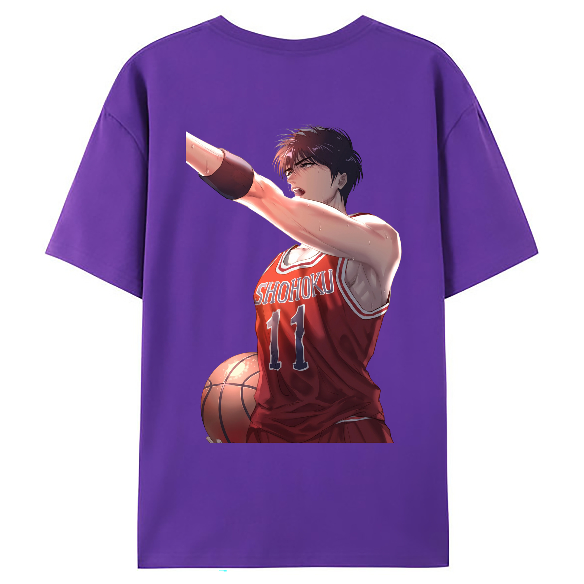 （画像用） SLAM DUNK／スラムダンク 綿100％ メンズ半袖Tシャツ（バックプリント） 通気性