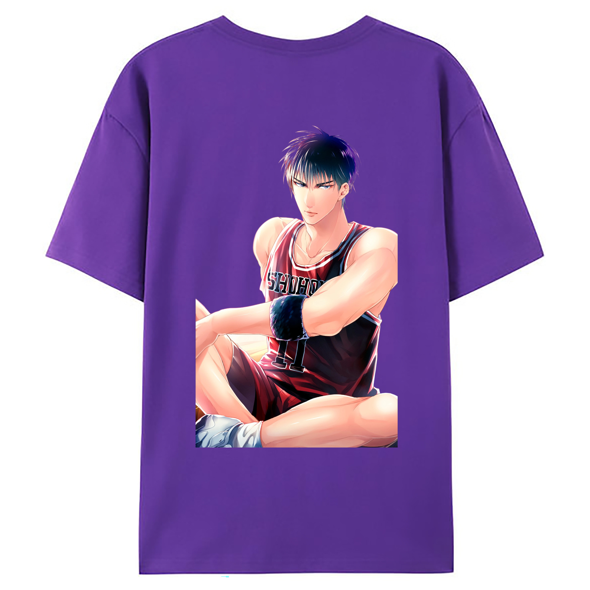 （画像用） SLAM DUNK／スラムダンク 綿100％ メンズ半袖Tシャツ（バックプリント） 通気性