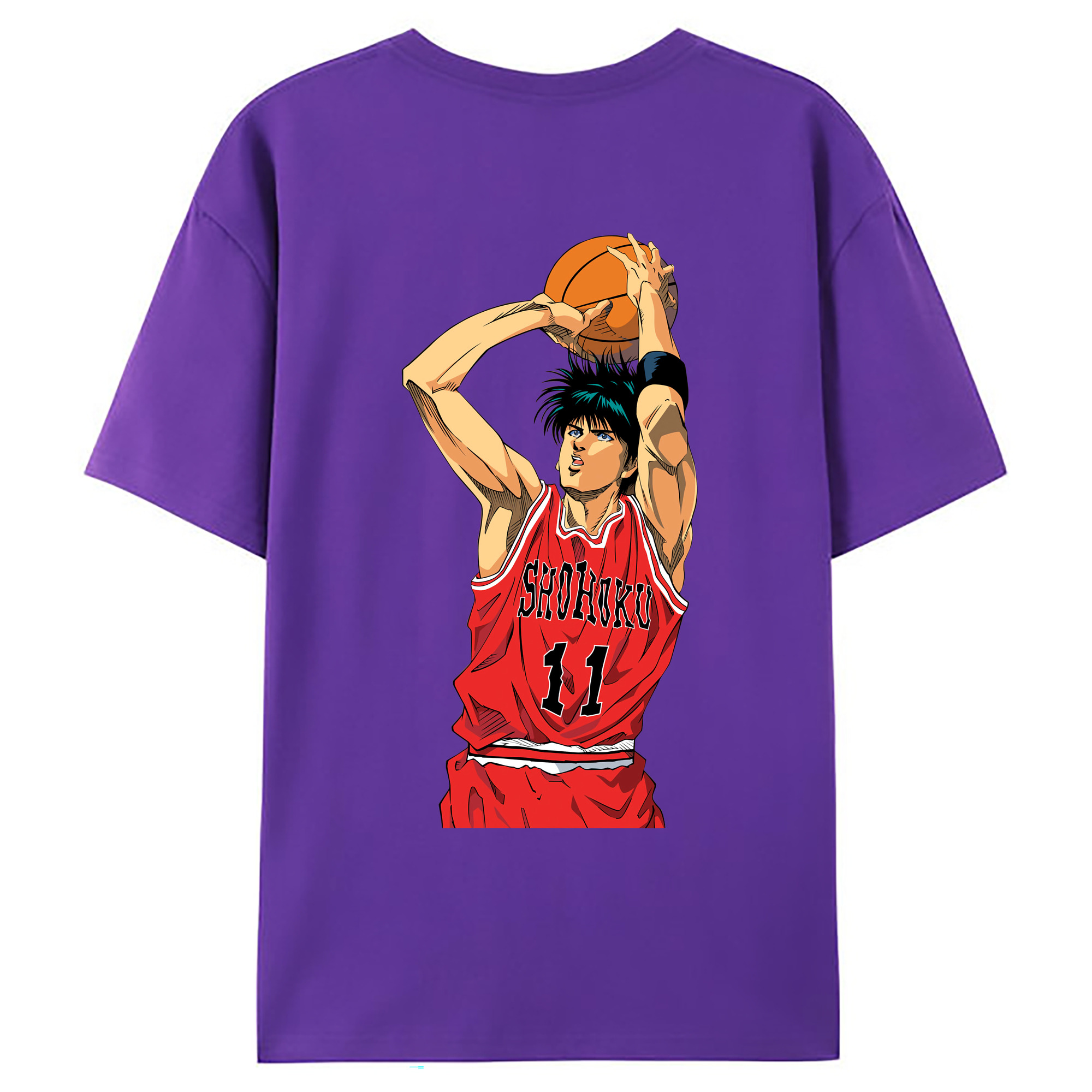 （画像用） SLAM DUNK／スラムダンク 綿100％ メンズ半袖Tシャツ（バックプリント） 通気性