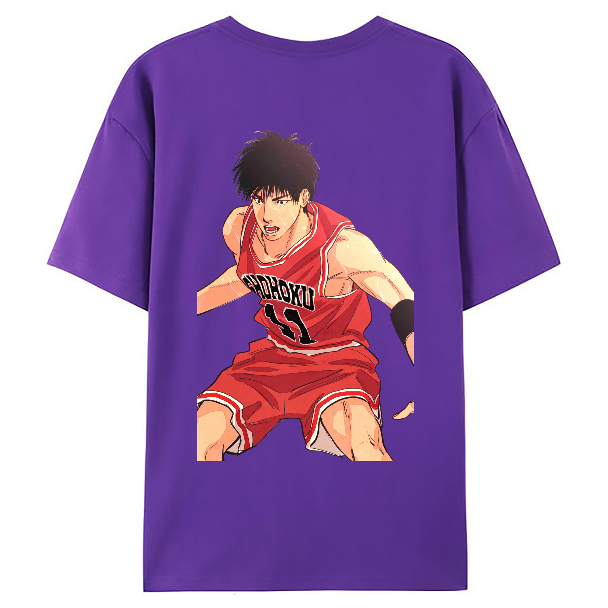 （画像用） SLAM DUNK／スラムダンク 綿100％ メンズ半袖Tシャツ（バックプリント） 通気性
