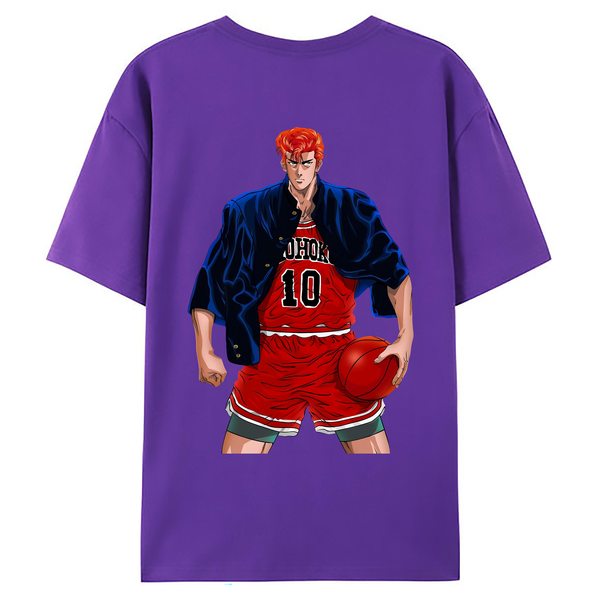 （画像用） SLAM DUNK／スラムダンク 綿100％ メンズ半袖Tシャツ（バックプリント） 通気性