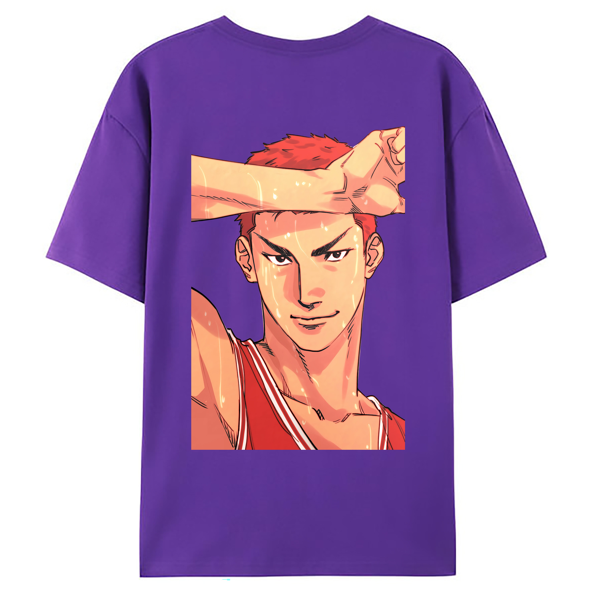 （画像用） SLAM DUNK／スラムダンク 綿100％ メンズ半袖Tシャツ（バックプリント） 通気性