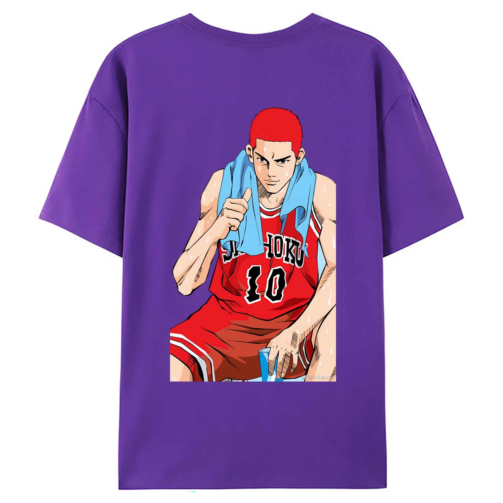 （画像用） SLAM DUNK／スラムダンク 綿100％ メンズ半袖Tシャツ（バックプリント） 通気性