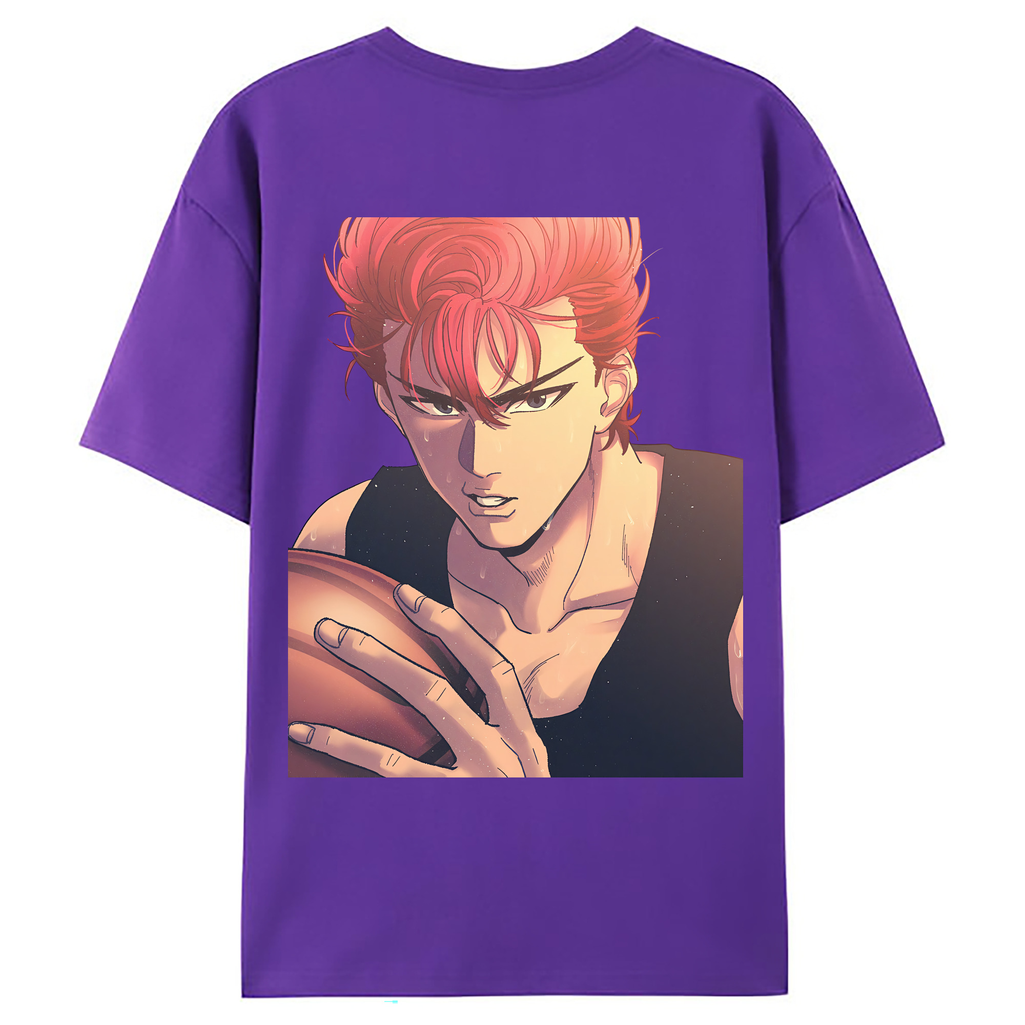 （画像用） SLAM DUNK／スラムダンク 綿100％ メンズ半袖Tシャツ（バックプリント） 通気性