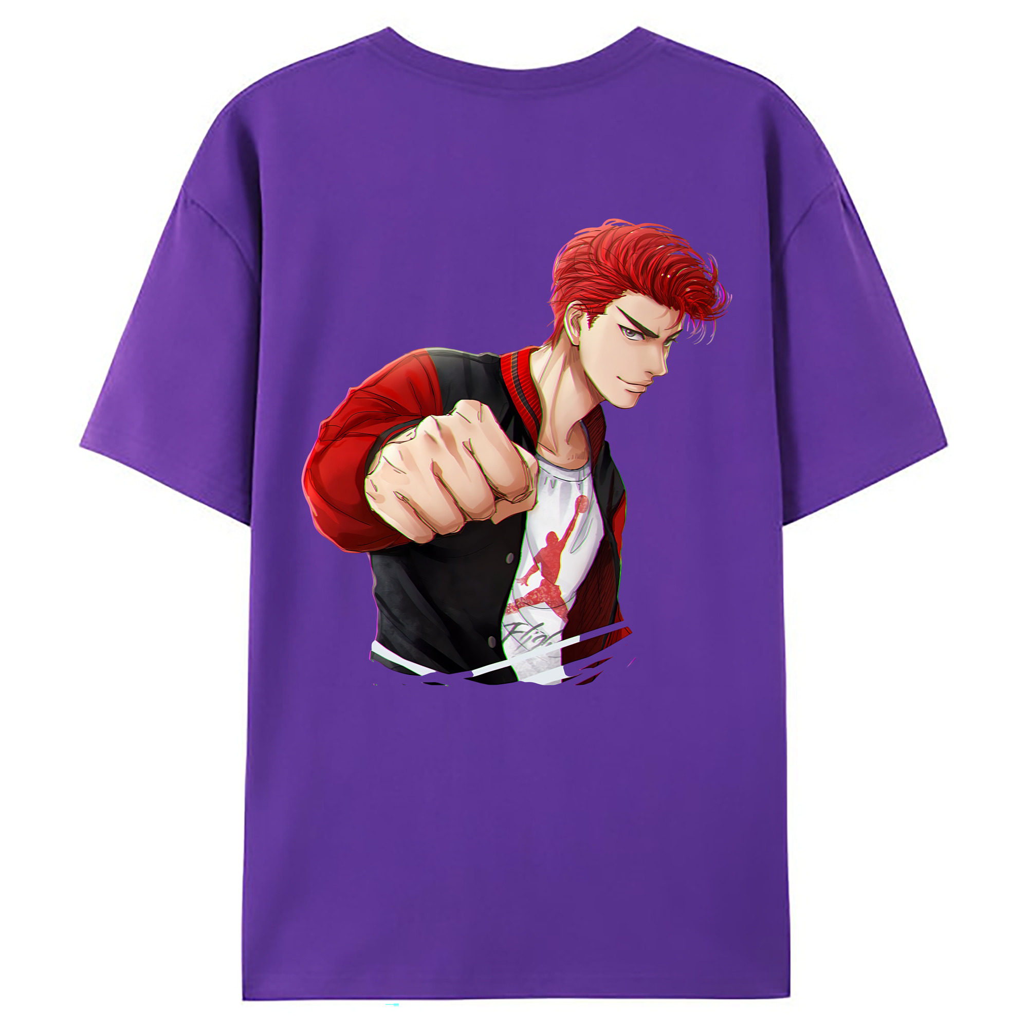 （画像用） SLAM DUNK／スラムダンク 綿100％ メンズ半袖Tシャツ（バックプリント） 通気性