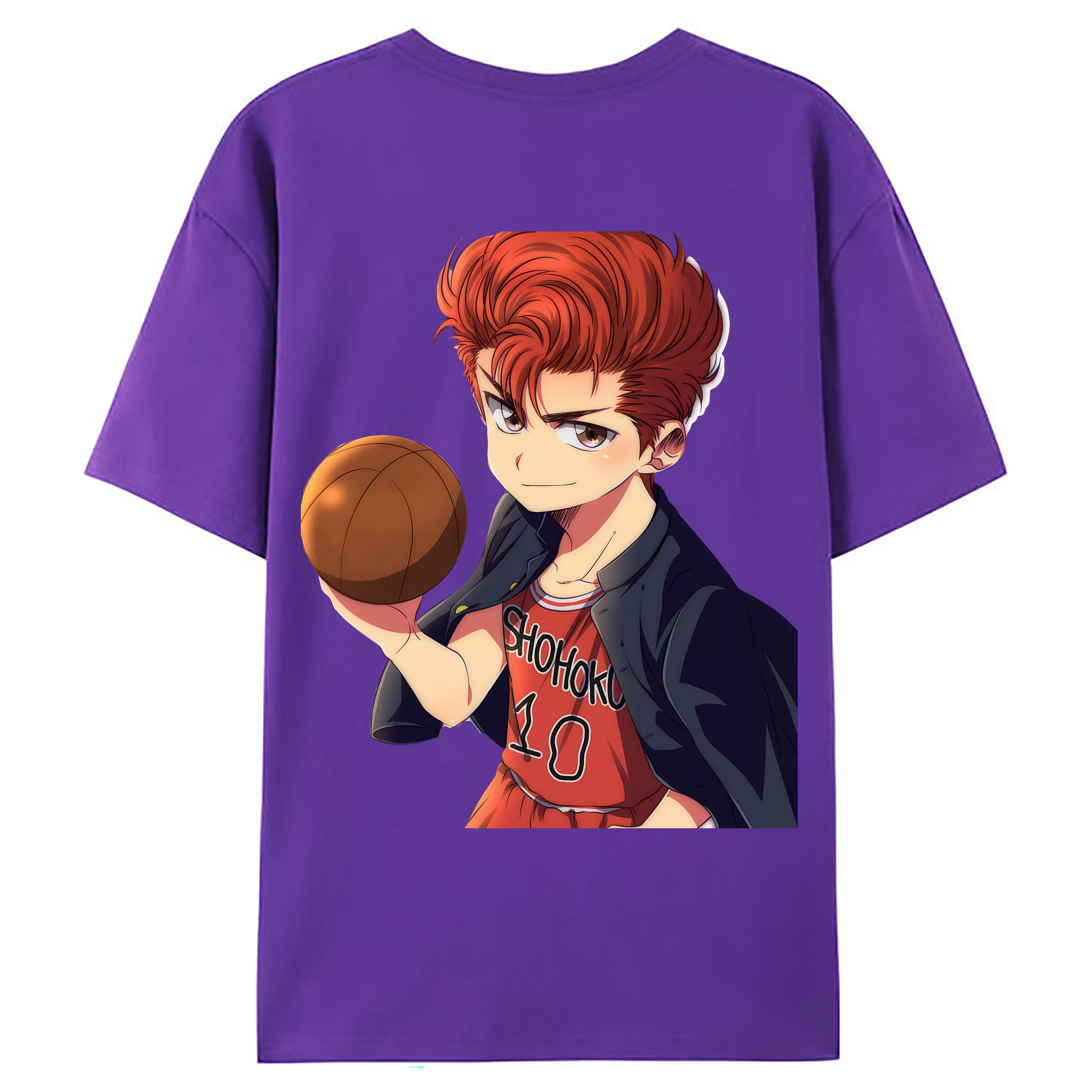 （画像用） SLAM DUNK／スラムダンク 綿100％ メンズ半袖Tシャツ（バックプリント） 通気性
