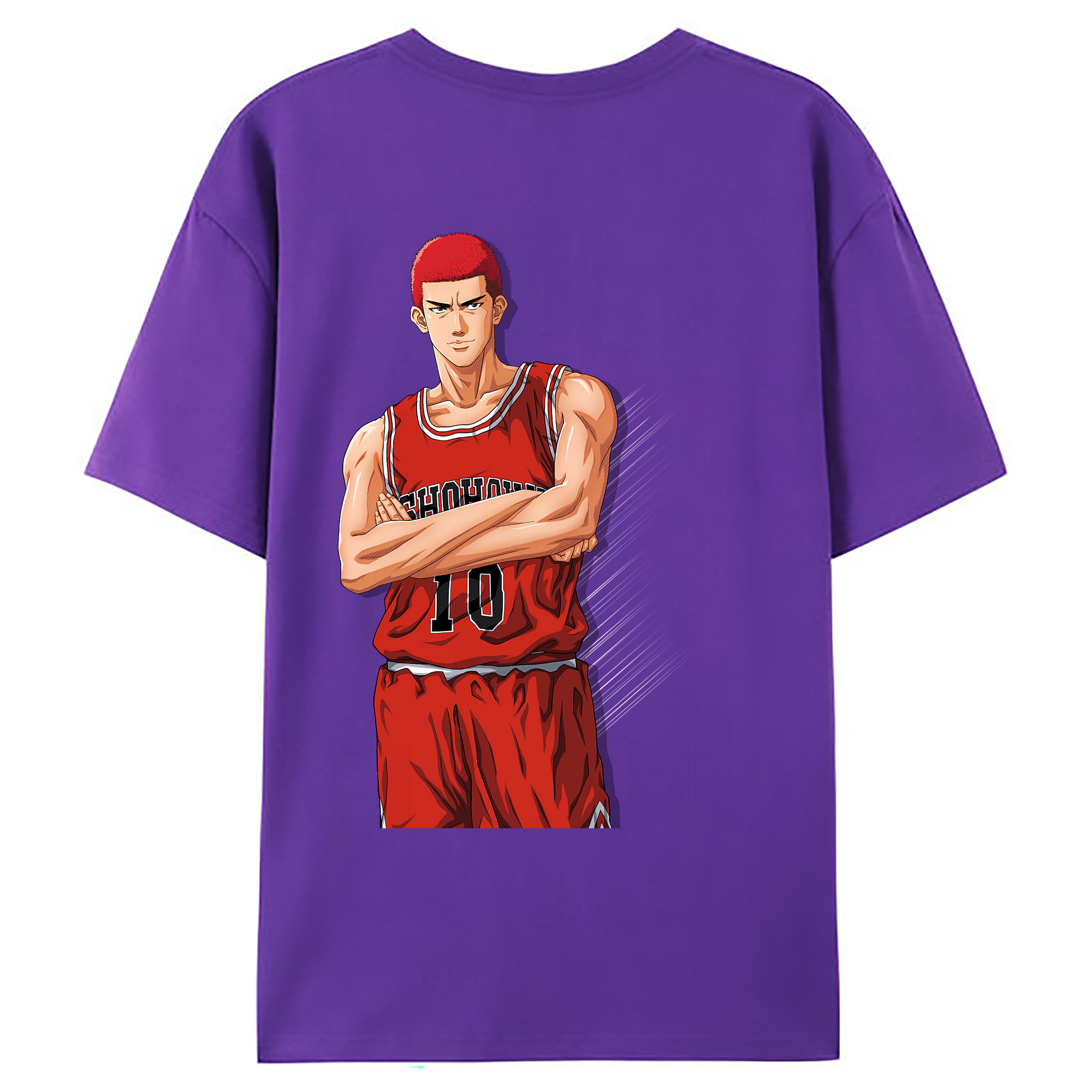 （画像用） SLAM DUNK／スラムダンク 綿100％ メンズ半袖Tシャツ（バックプリント） 通気性