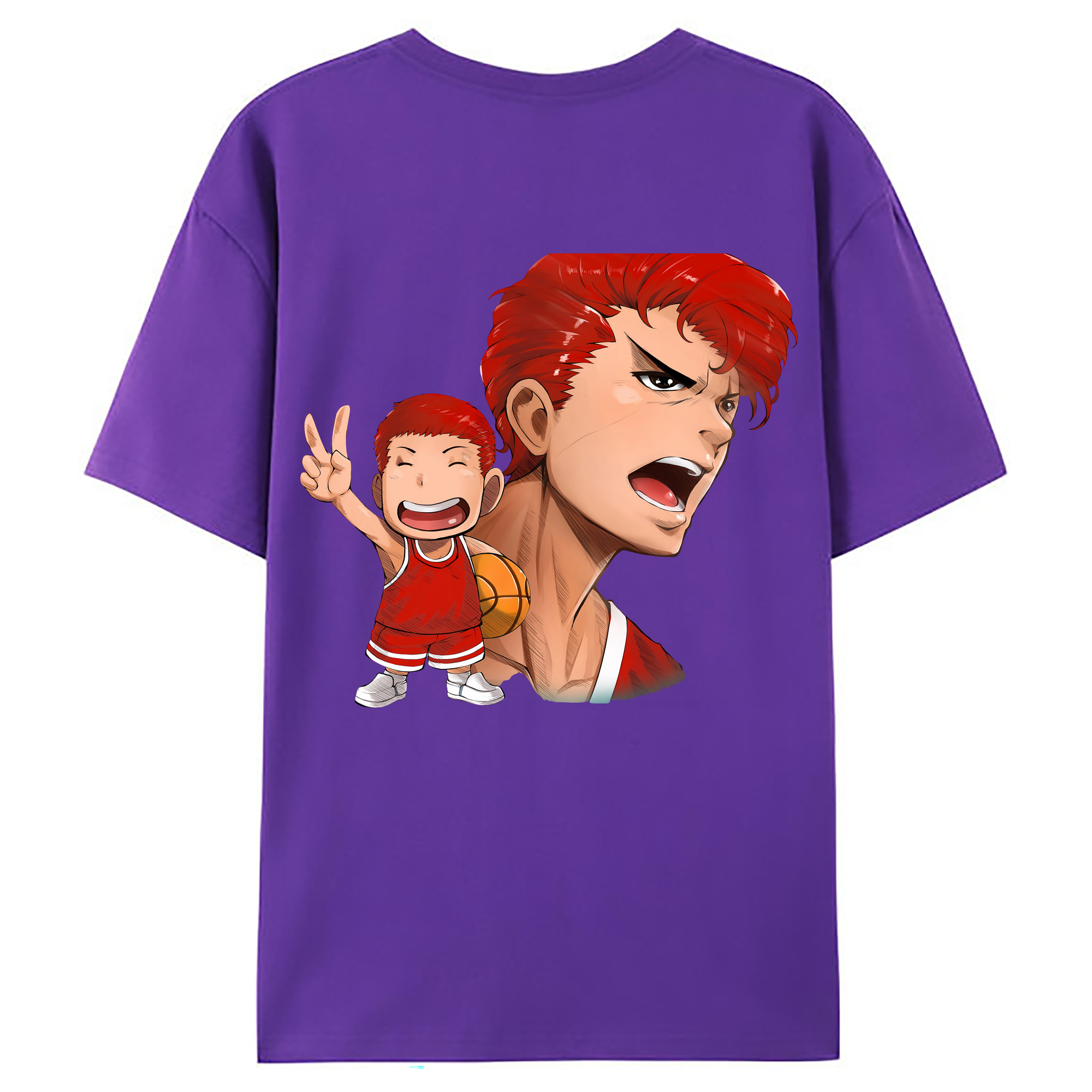 （画像用） SLAM DUNK／スラムダンク 綿100％ メンズ半袖Tシャツ（バックプリント） 通気性