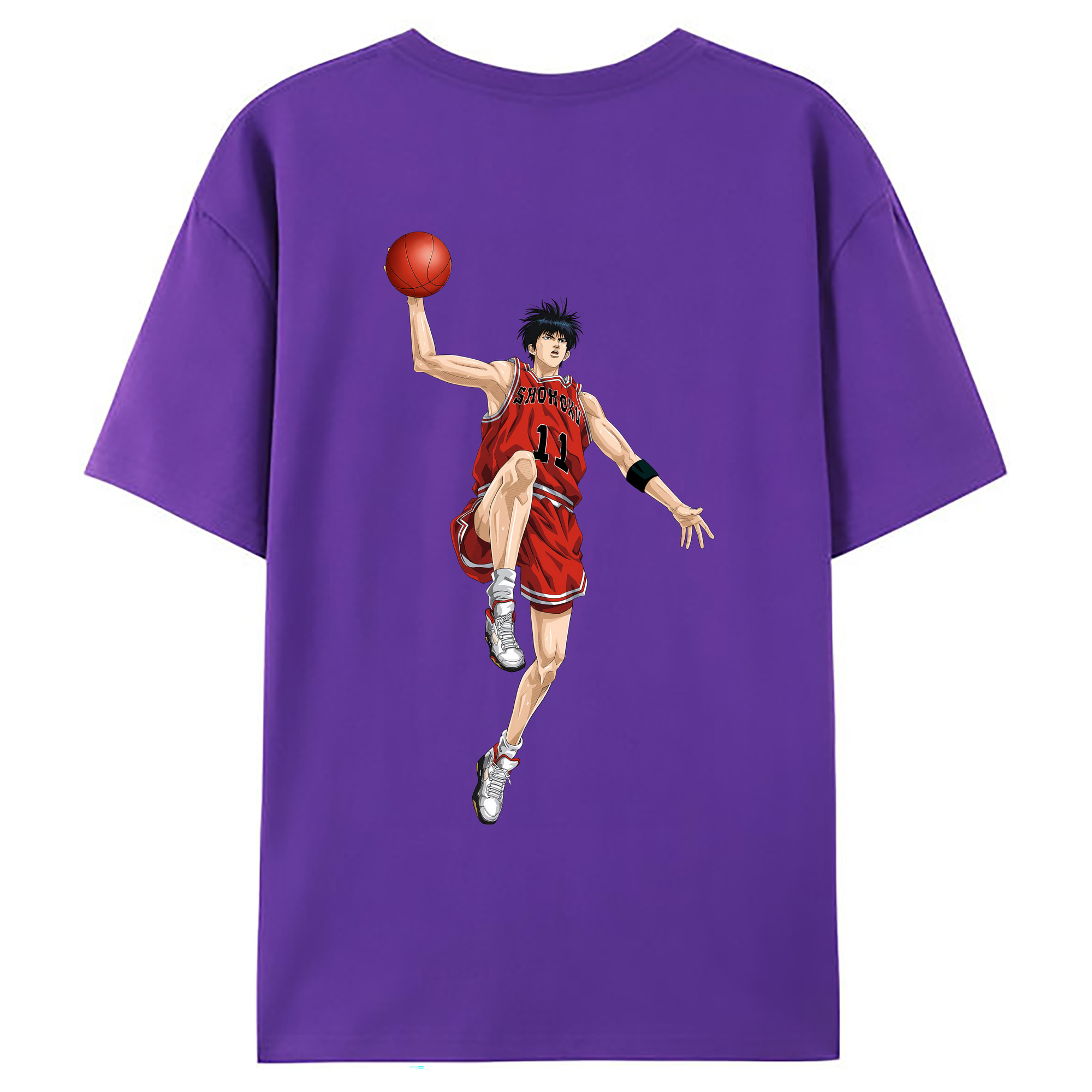 （画像用） SLAM DUNK／スラムダンク 綿100％ メンズ半袖Tシャツ（バックプリント） 通気性