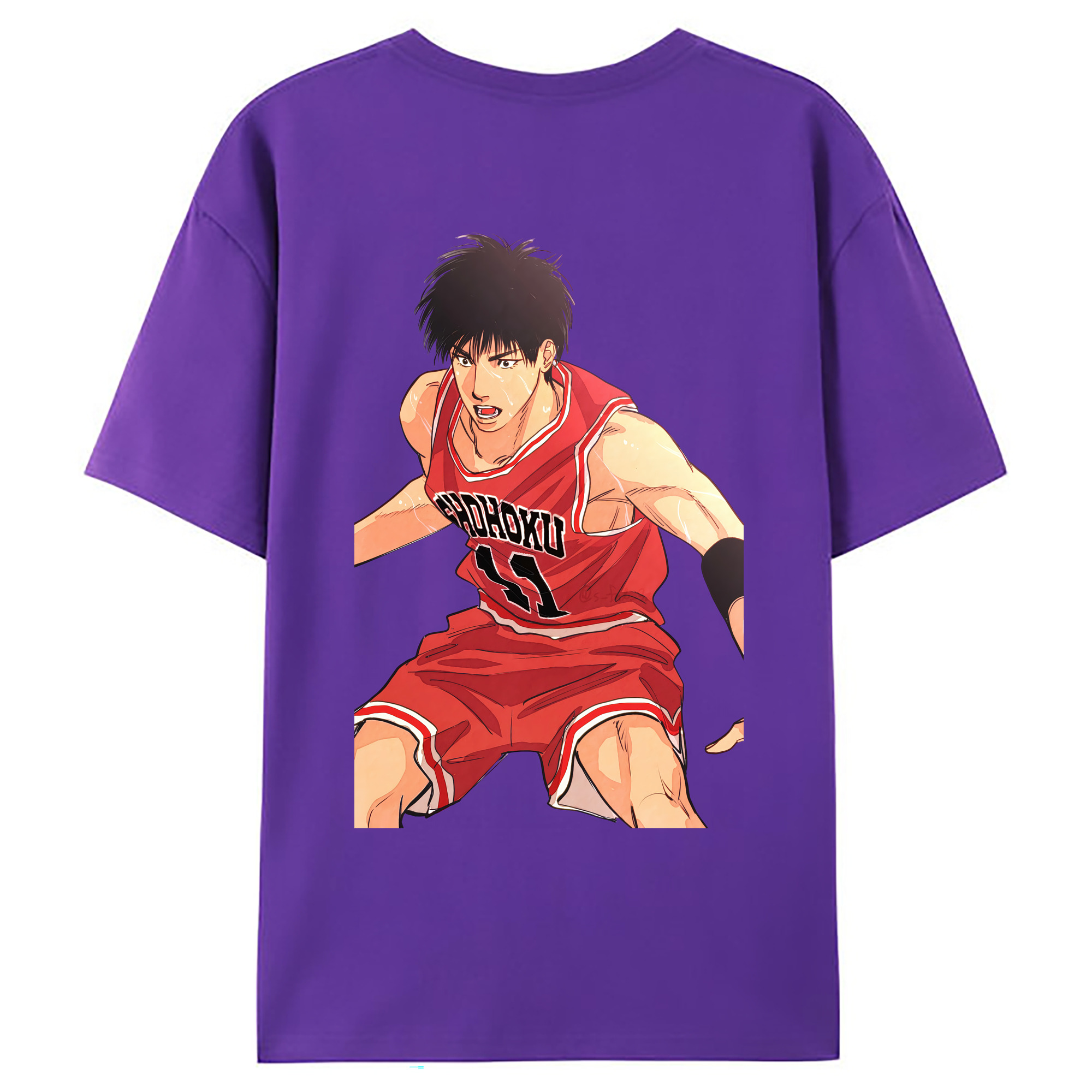 （画像用） SLAM DUNK／スラムダンク 綿100％ メンズ半袖Tシャツ（バックプリント） 通気性