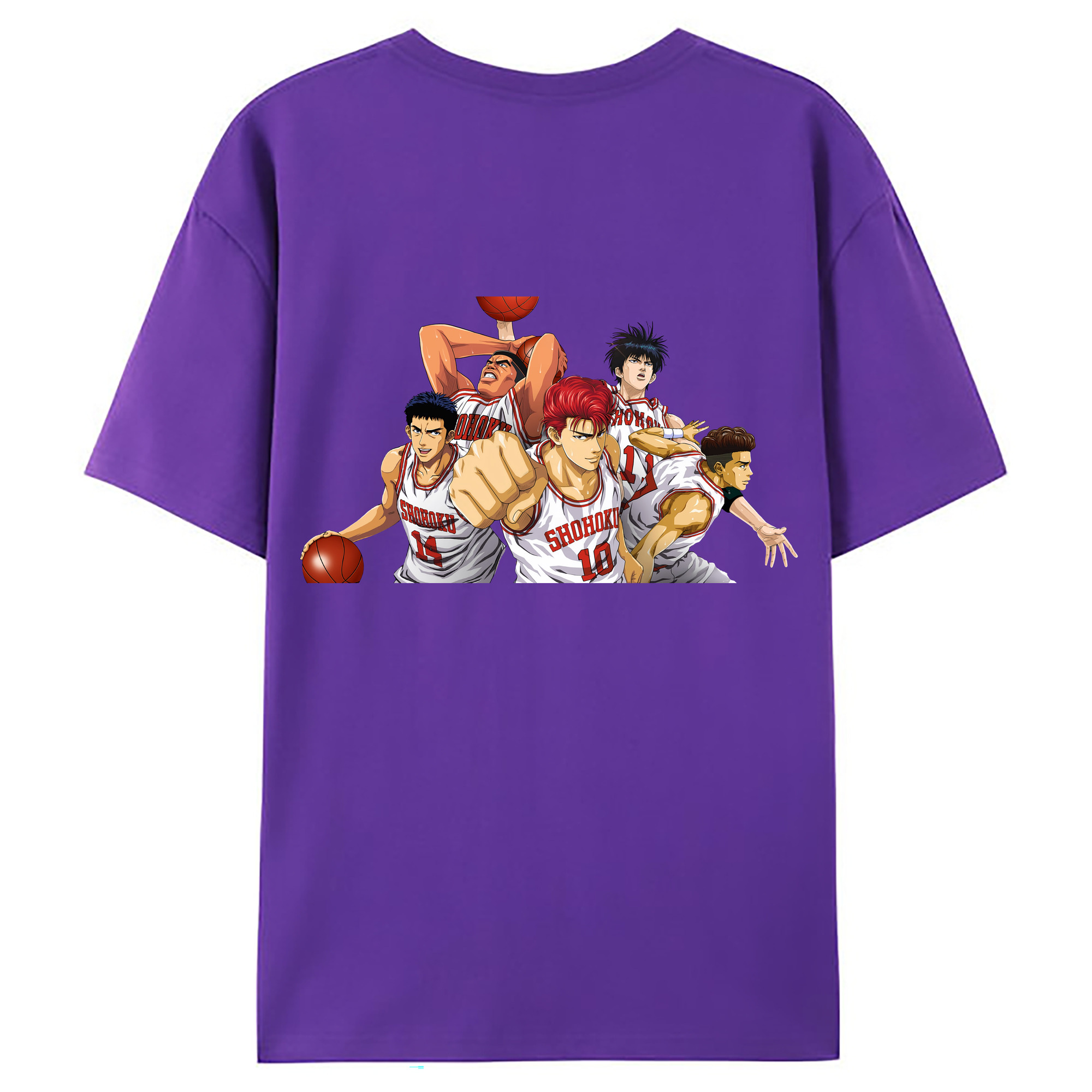 （画像用） SLAM DUNK／スラムダンク 綿100％ メンズ半袖Tシャツ（バックプリント） 通気性
