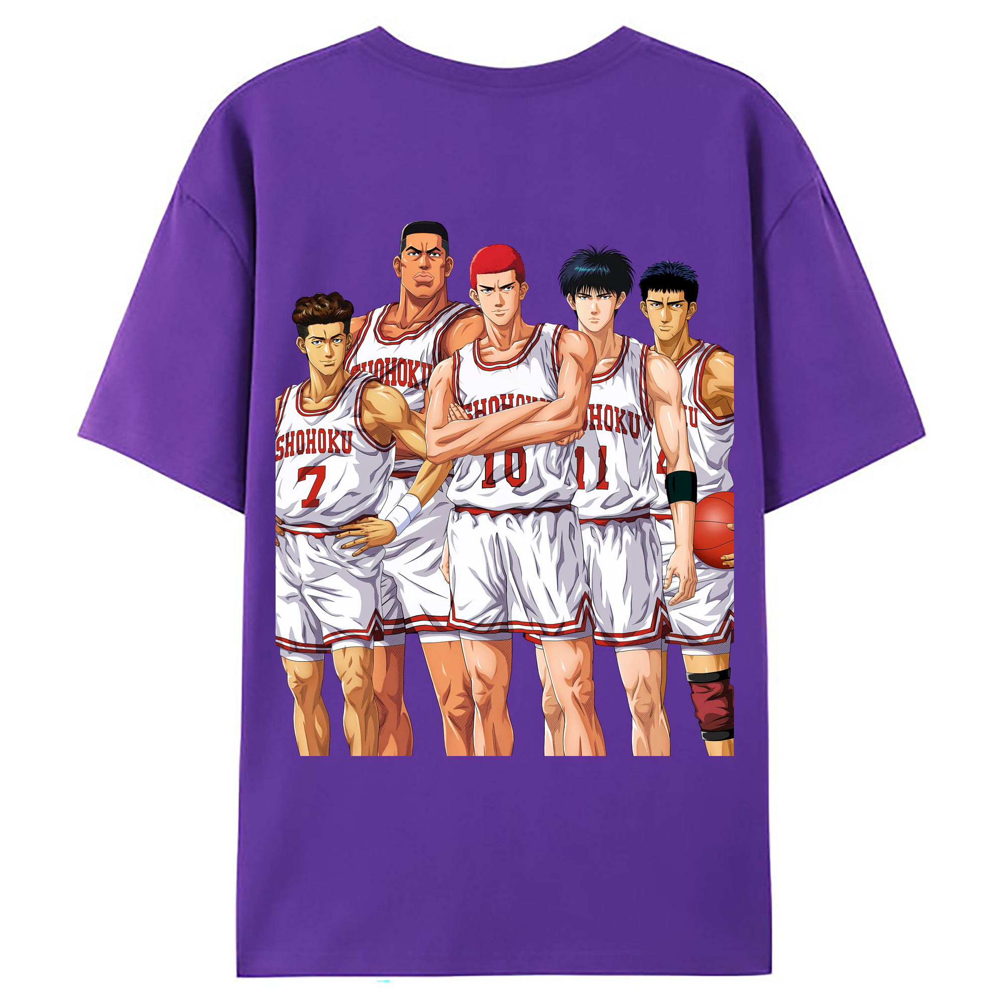（画像用） SLAM DUNK／スラムダンク 綿100％ メンズ半袖Tシャツ（バックプリント） 通気性
