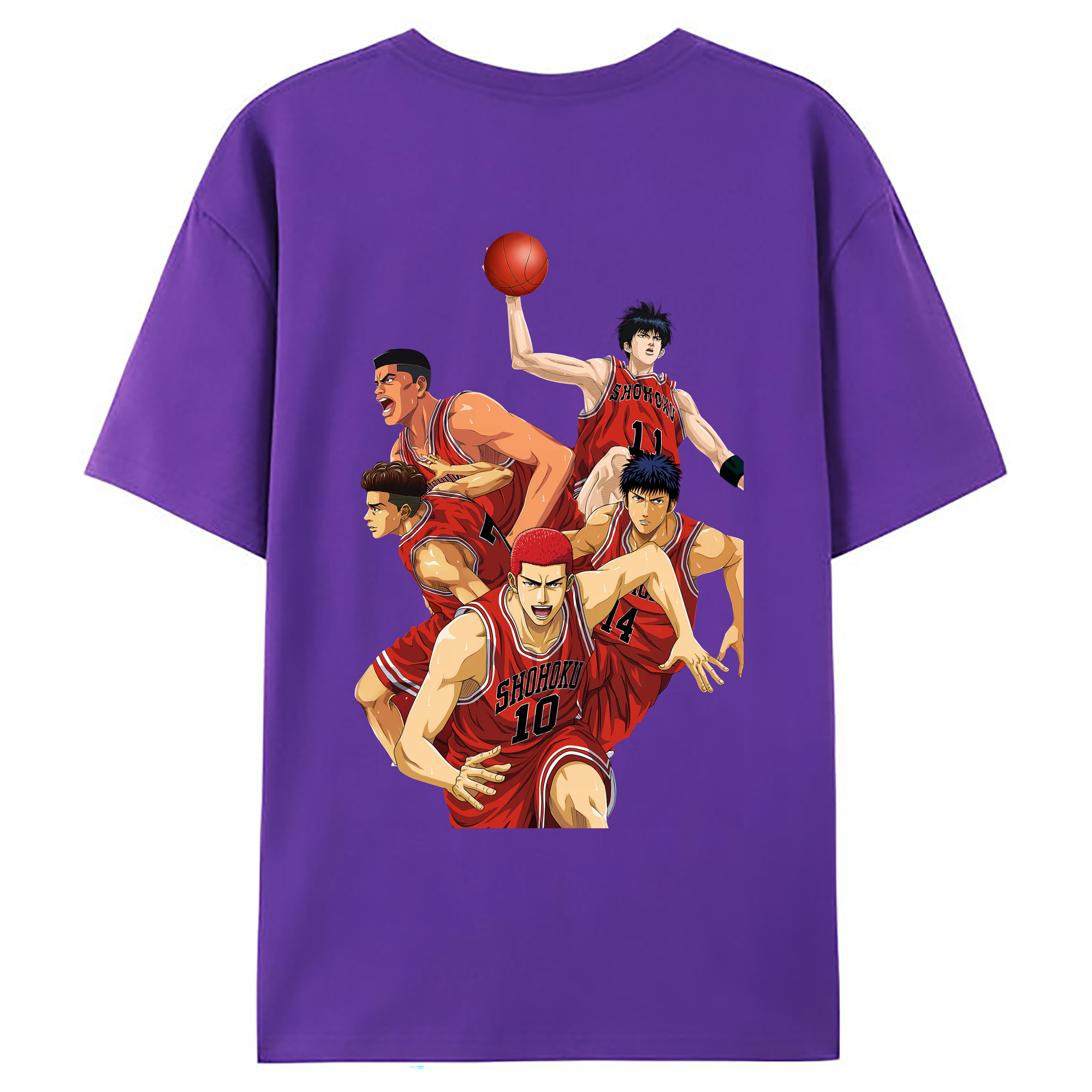 （画像用） SLAM DUNK／スラムダンク 綿100％ メンズ半袖Tシャツ（バックプリント） 通気性