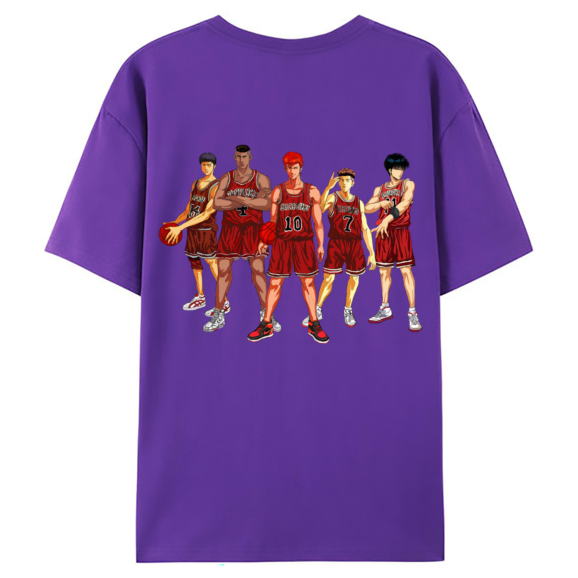 （画像用） SLAM DUNK／スラムダンク 綿100％ メンズ半袖Tシャツ（バックプリント） 通気性