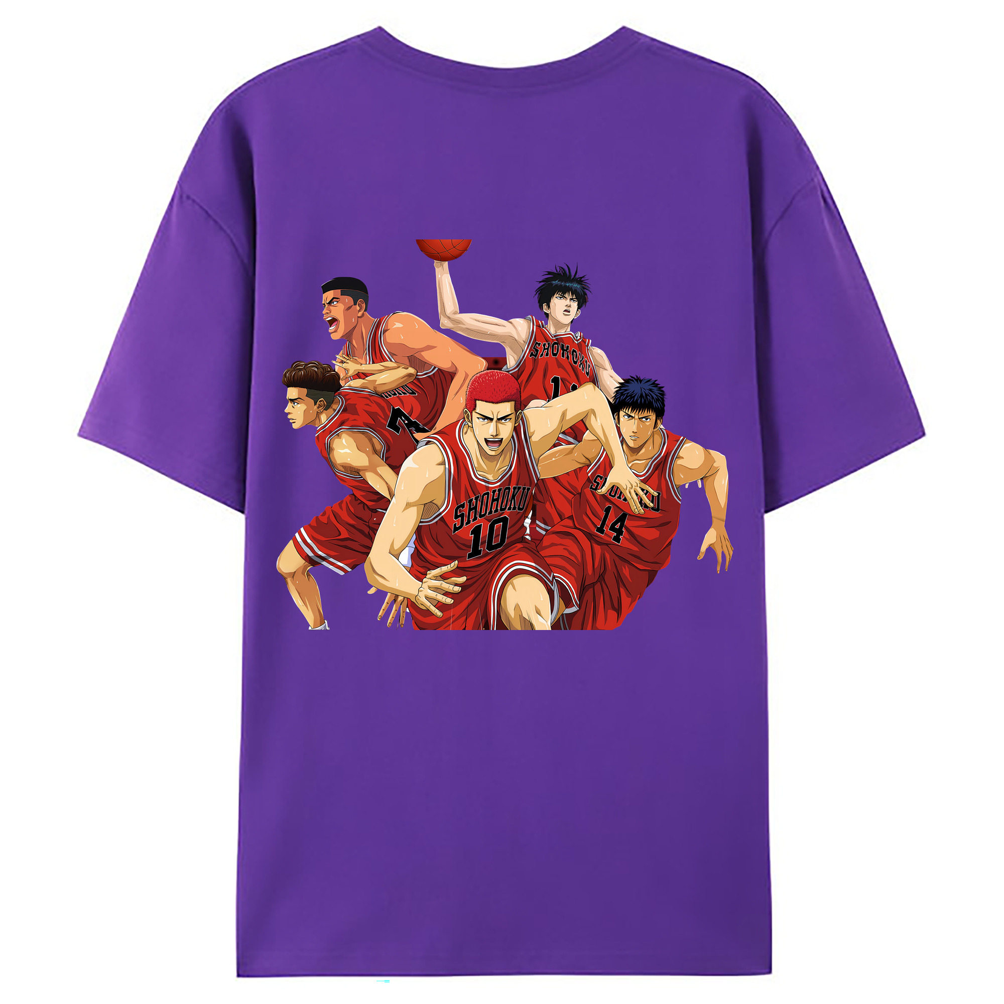 （画像用） SLAM DUNK／スラムダンク 綿100％ メンズ半袖Tシャツ（バックプリント） 通気性