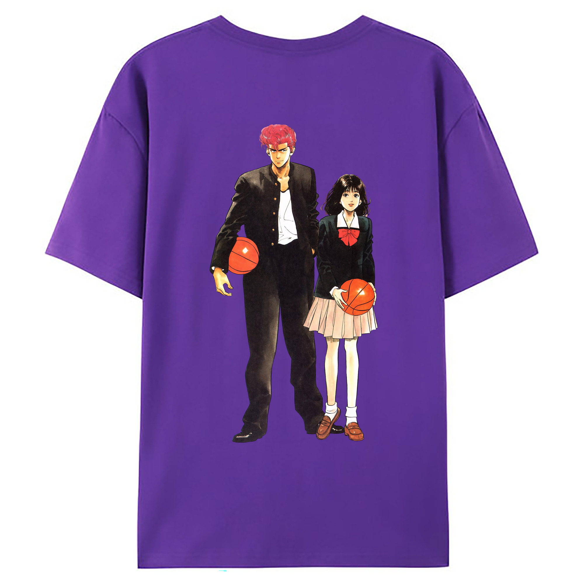 （画像用） SLAM DUNK／スラムダンク 綿100％ メンズ半袖Tシャツ（バックプリント） 通気性