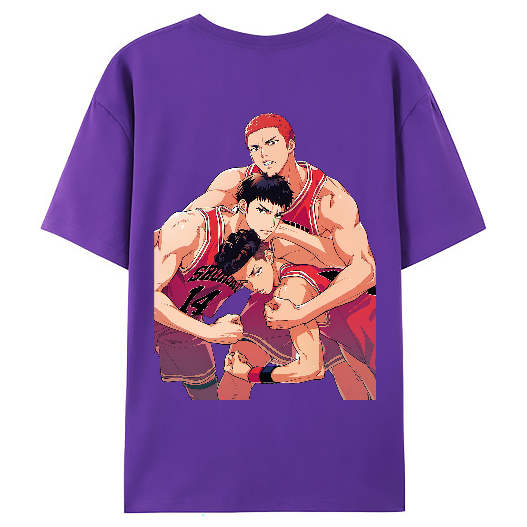 （画像用） SLAM DUNK／スラムダンク 綿100％ メンズ半袖Tシャツ（バックプリント） 通気性