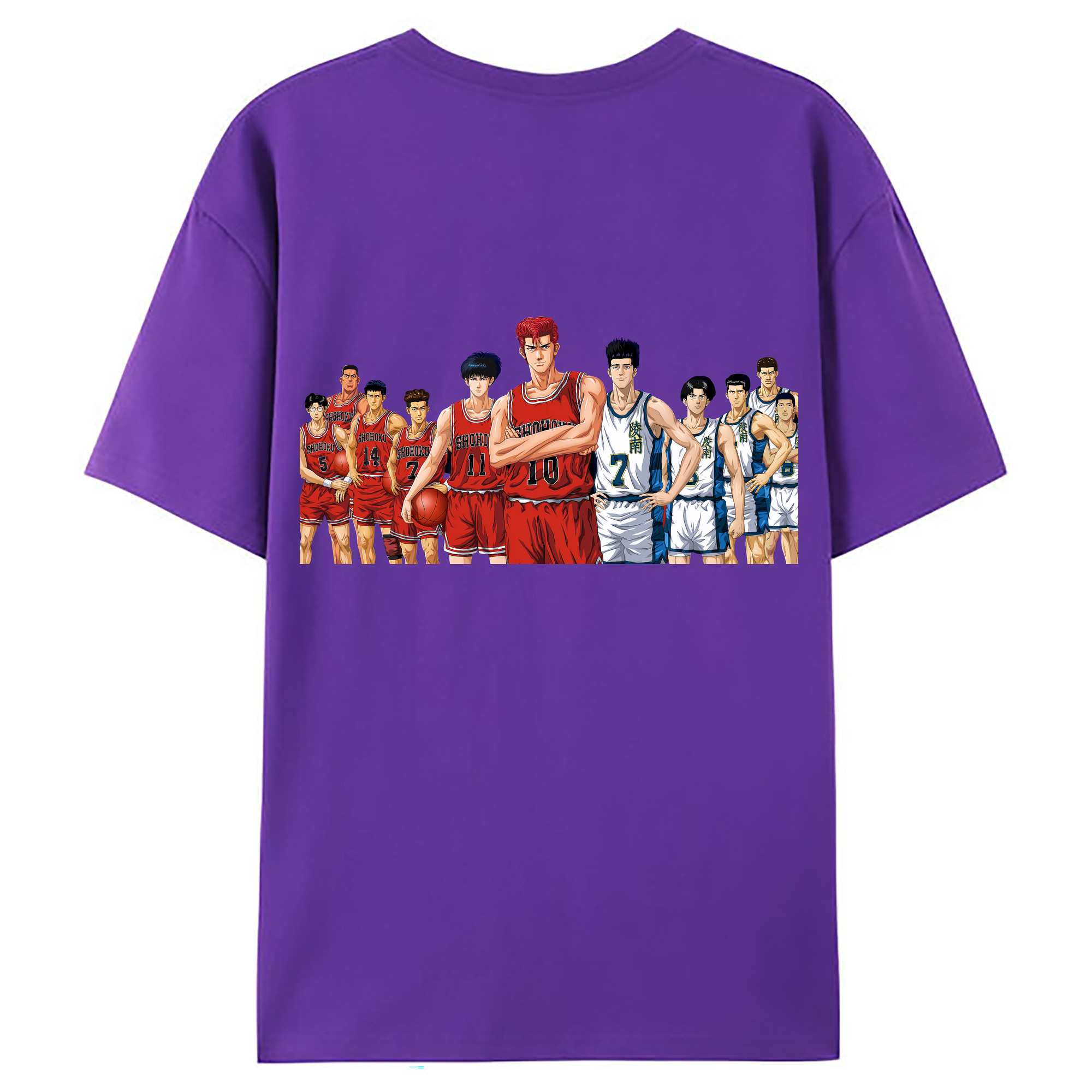（画像用） SLAM DUNK／スラムダンク 綿100％ メンズ半袖Tシャツ（バックプリント） 通気性