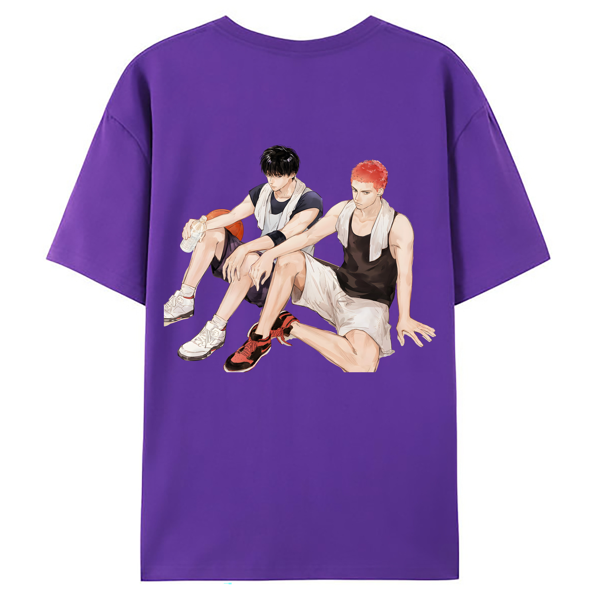 （画像用） SLAM DUNK／スラムダンク 綿100％ メンズ半袖Tシャツ（バックプリント） 通気性