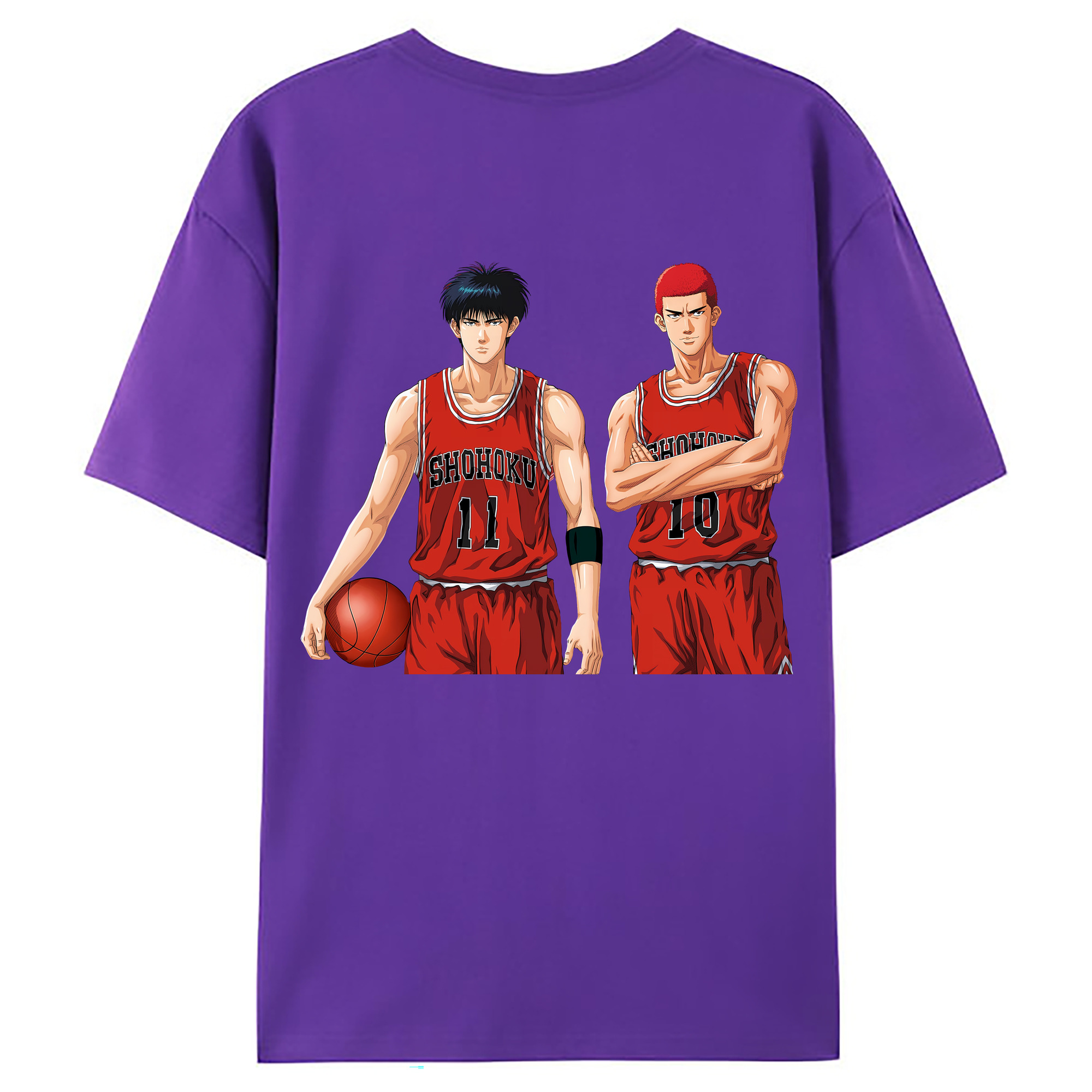 （画像用） SLAM DUNK／スラムダンク 綿100％ メンズ半袖Tシャツ（バックプリント） 通気性