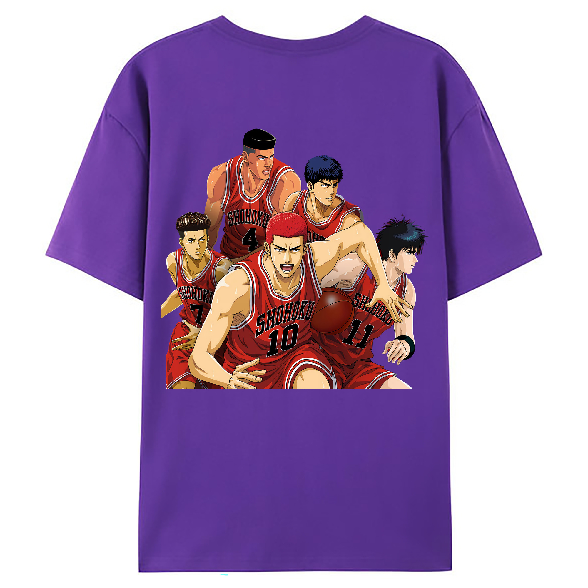（画像用） SLAM DUNK／スラムダンク 綿100％ メンズ半袖Tシャツ（バックプリント） 通気性