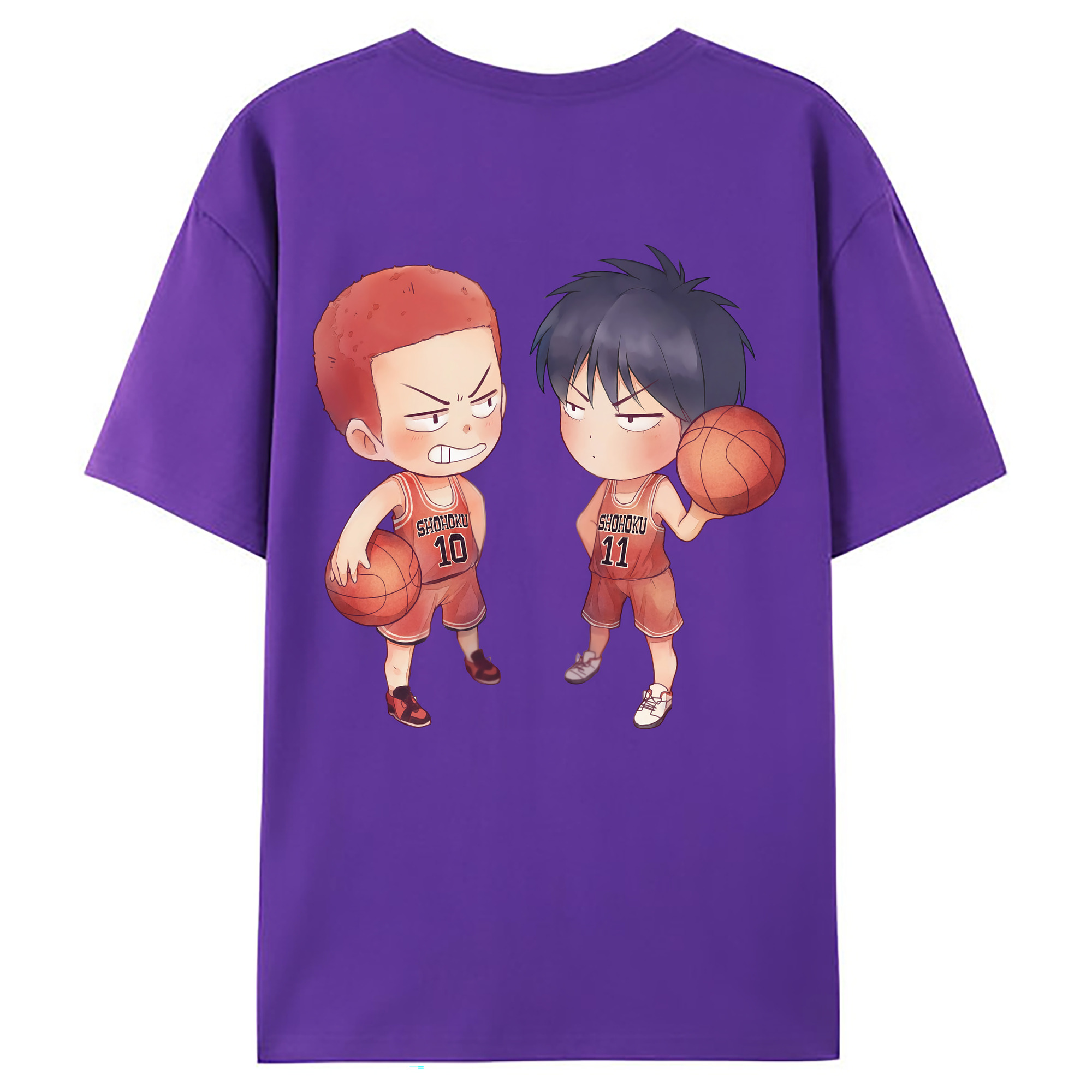 （画像用） SLAM DUNK／スラムダンク 綿100％ メンズ半袖Tシャツ（バックプリント） 通気性
